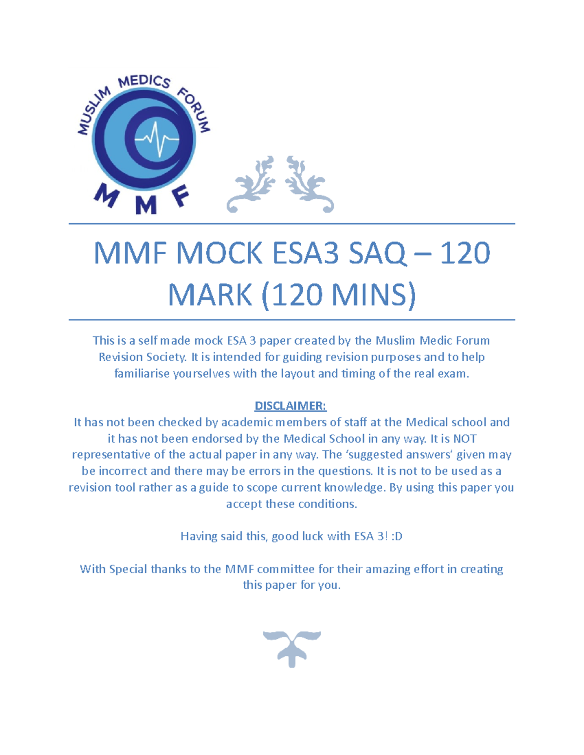 ESA3 Mock SAQ Paper 2021-22: Revision Guide and Practice Questions ...