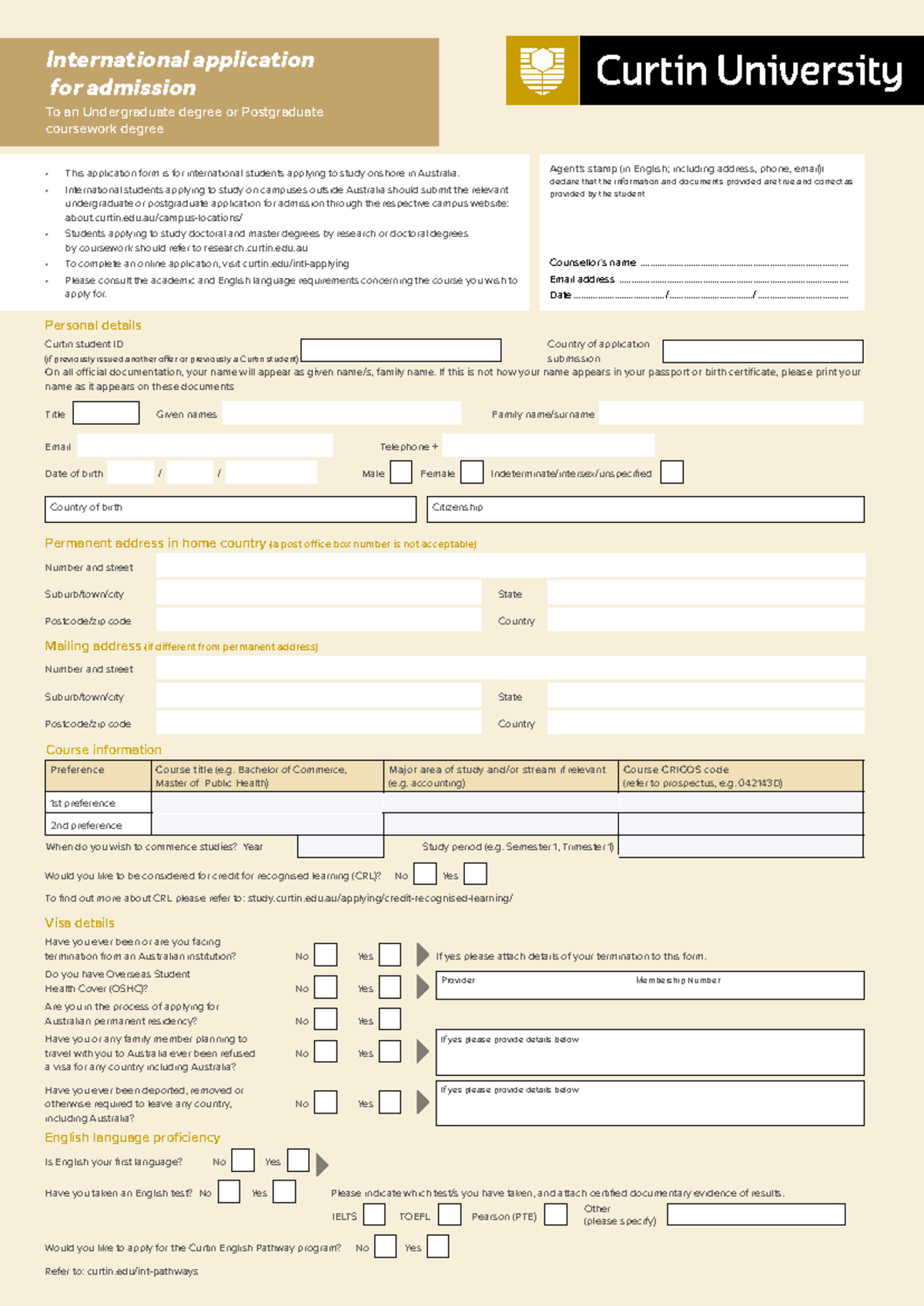 CU International Admission Application Form 2022 - Studocu