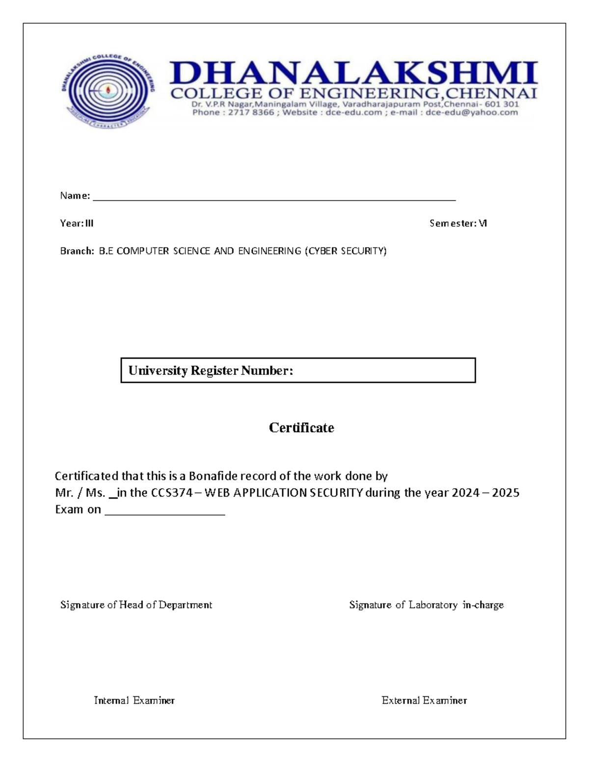 WAS Lab Manual: CCS374 Web Application Security (2024-2025) - Studocu