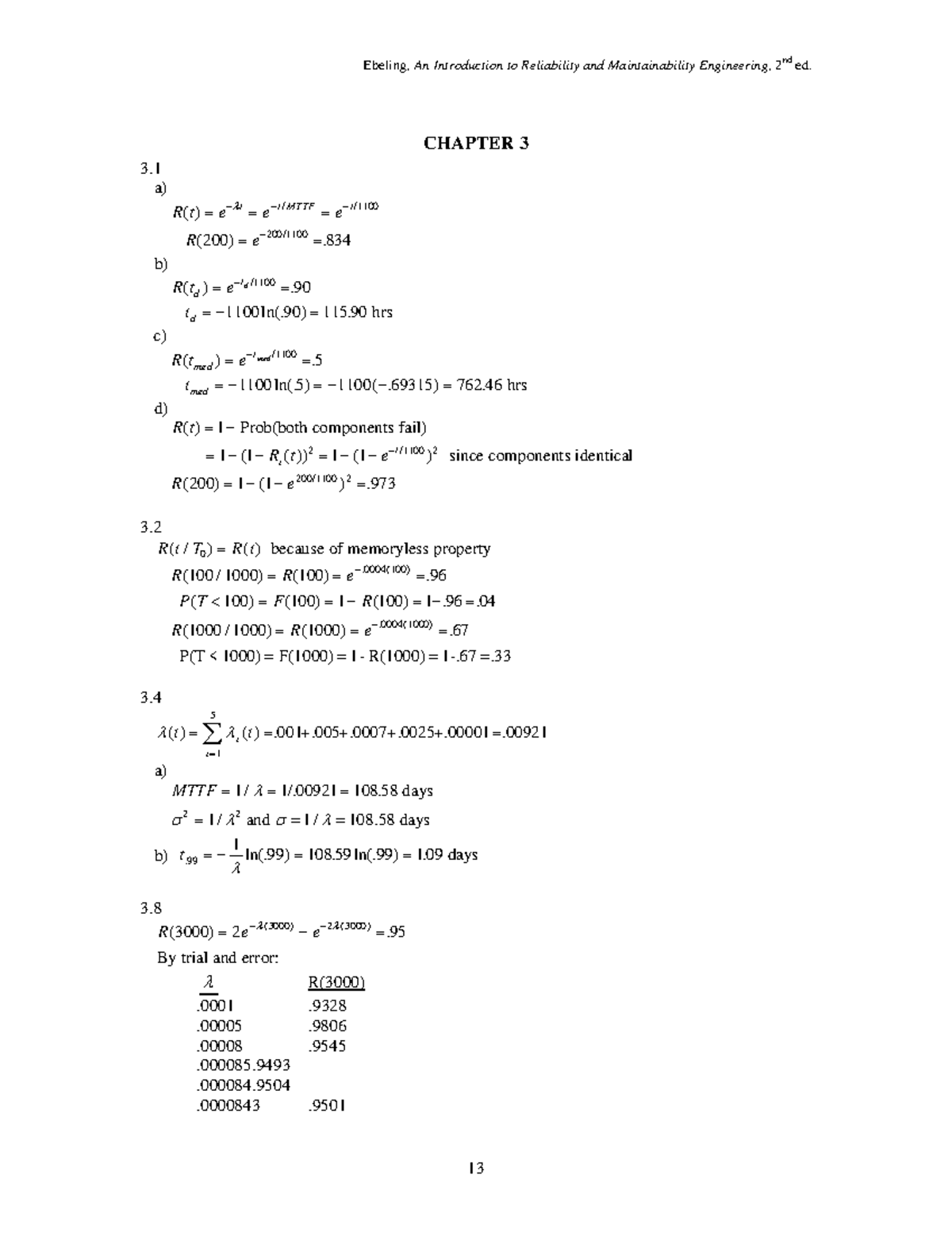 CHAP3 - Reliability and Maintainability Solutions (Midterm) - Studocu