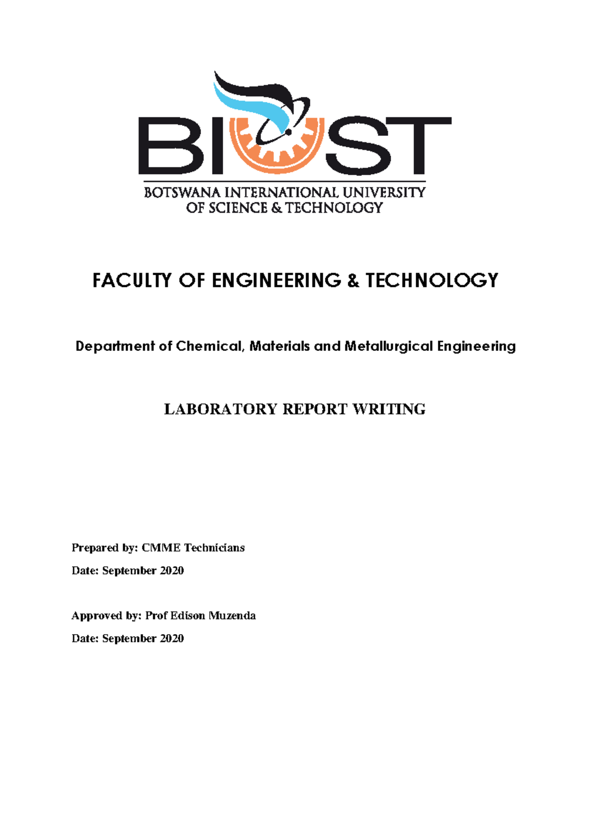 Laboratory Report Writing Guide for Chemical Engineering (CMME) - Studocu