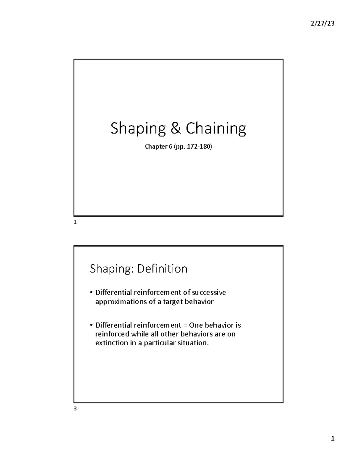 NSCI 222 Chapter 6: Concepts of Shaping and Chaining Techniques - Studocu
