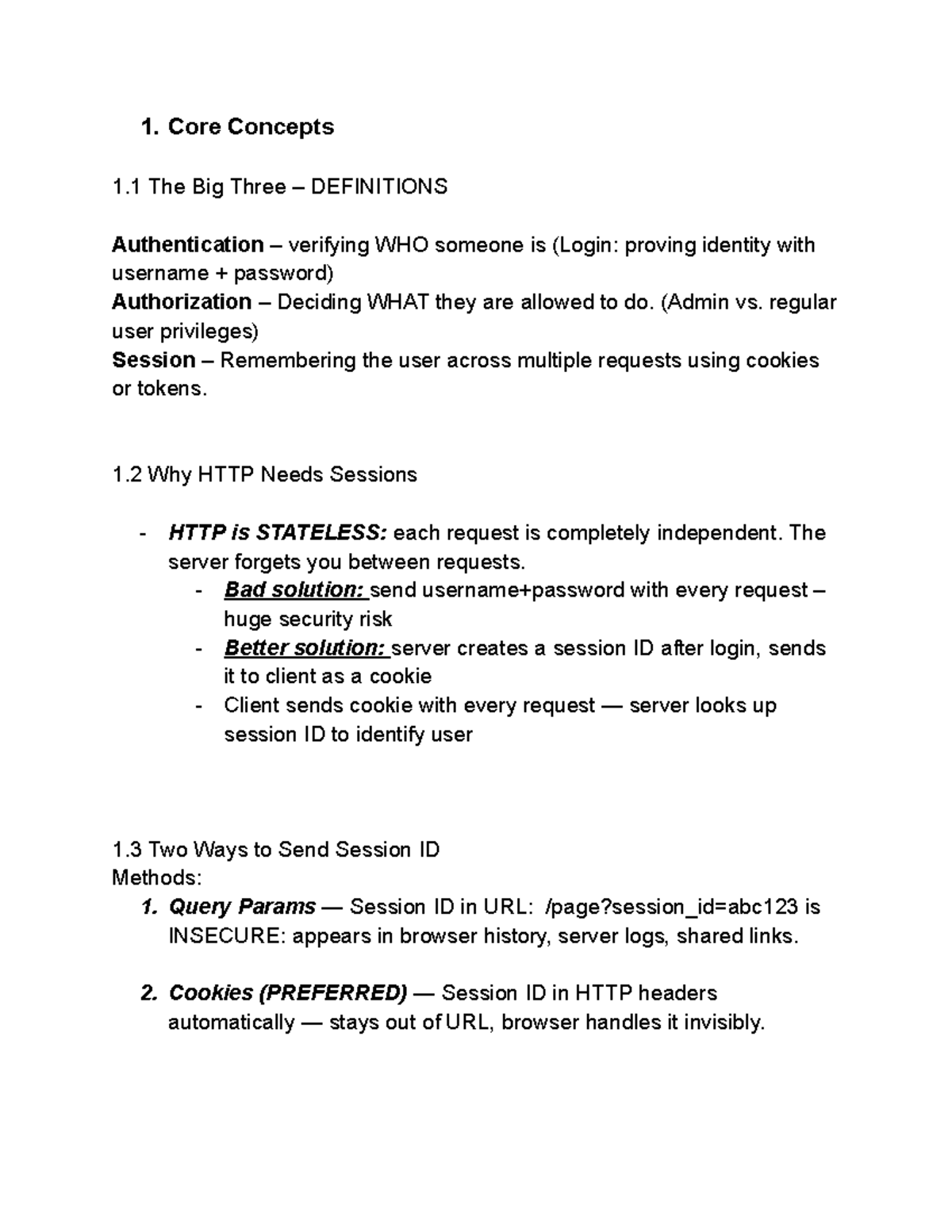 Comp2406 Cookies & Sessions: Key Concepts and Definitions - Studocu