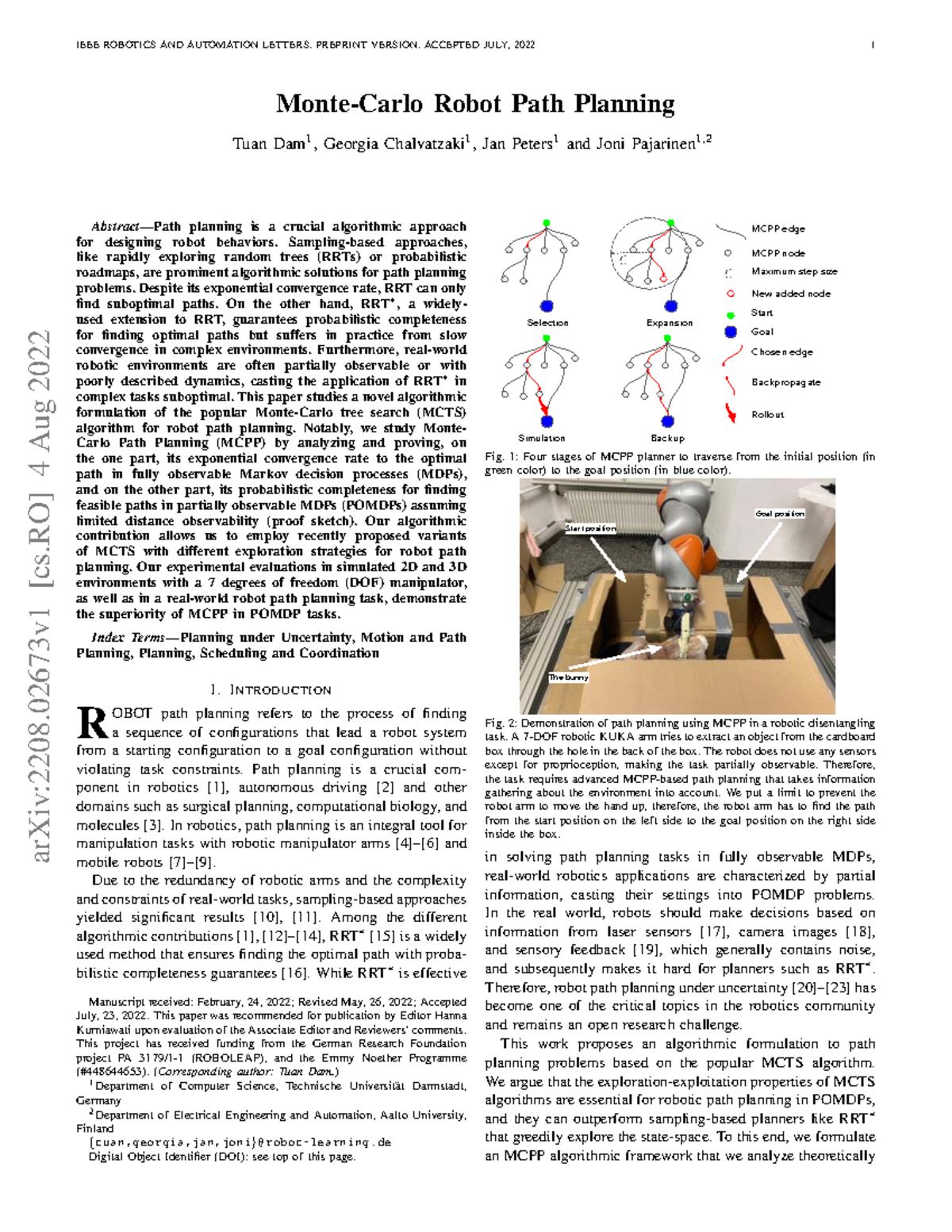 MCPP: A Novel Approach for Robot Path Planning in POMDPs - Studocu