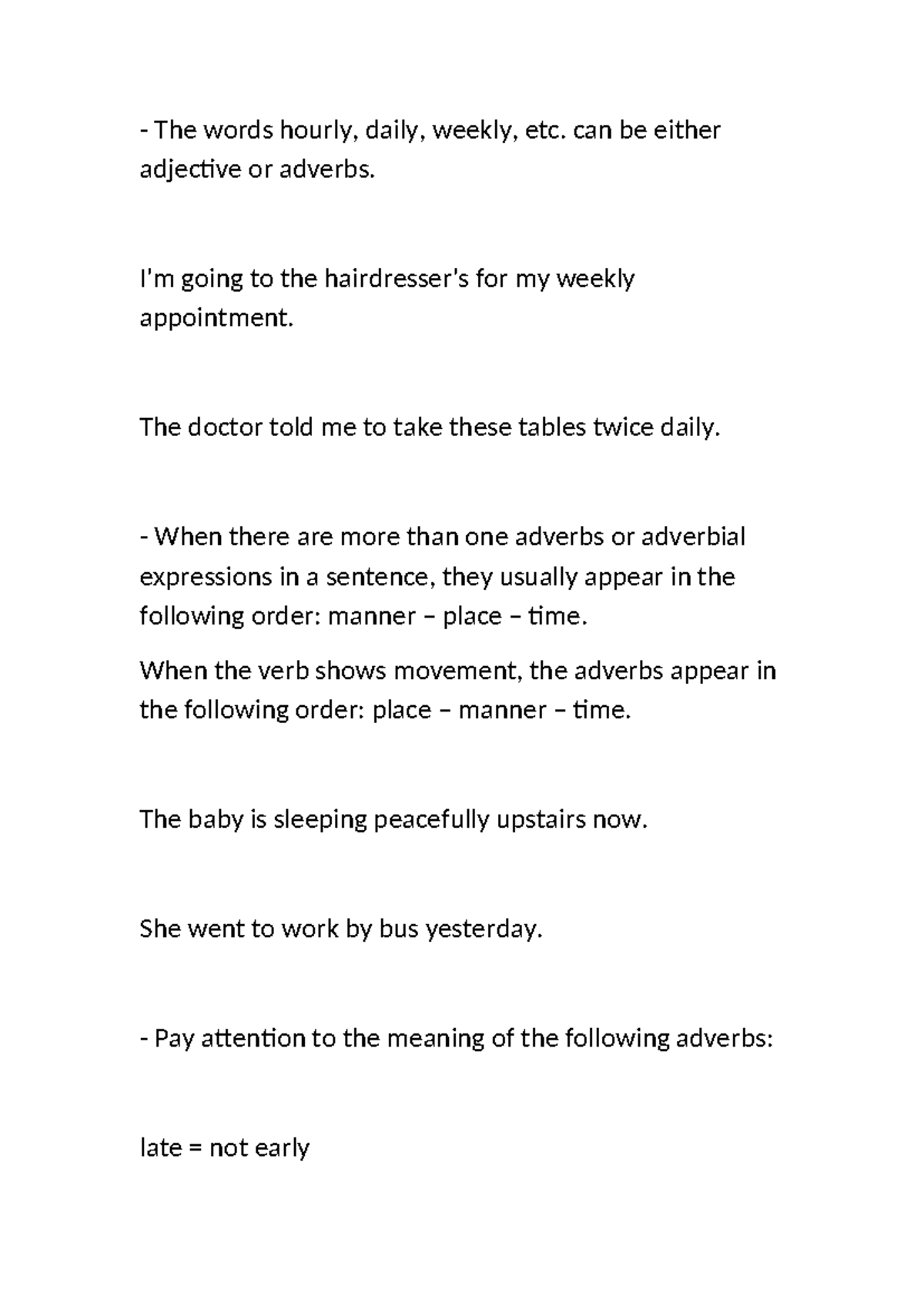 066 Adjectives-Adverbs-5 - The words hourly, daily, weekly, etc. can be ...