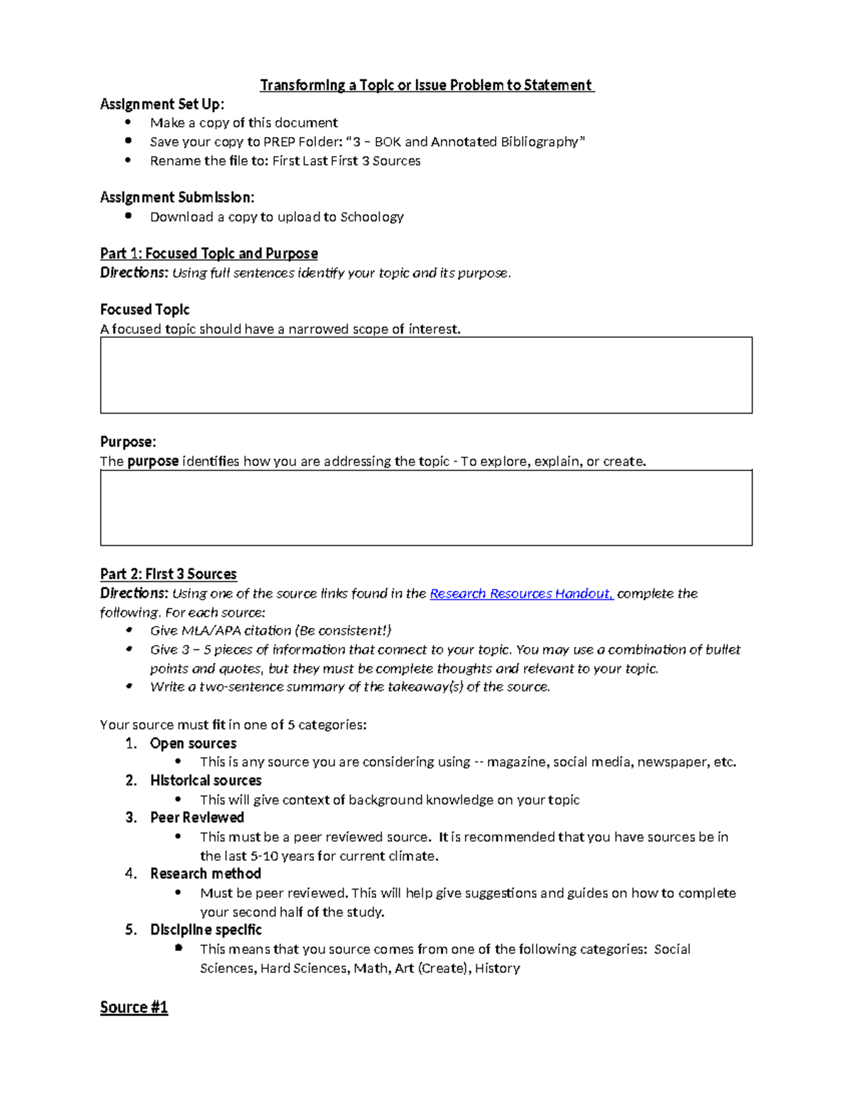 1.5 Topic to Problem Statement Assignment: First 3 Sources - Studocu