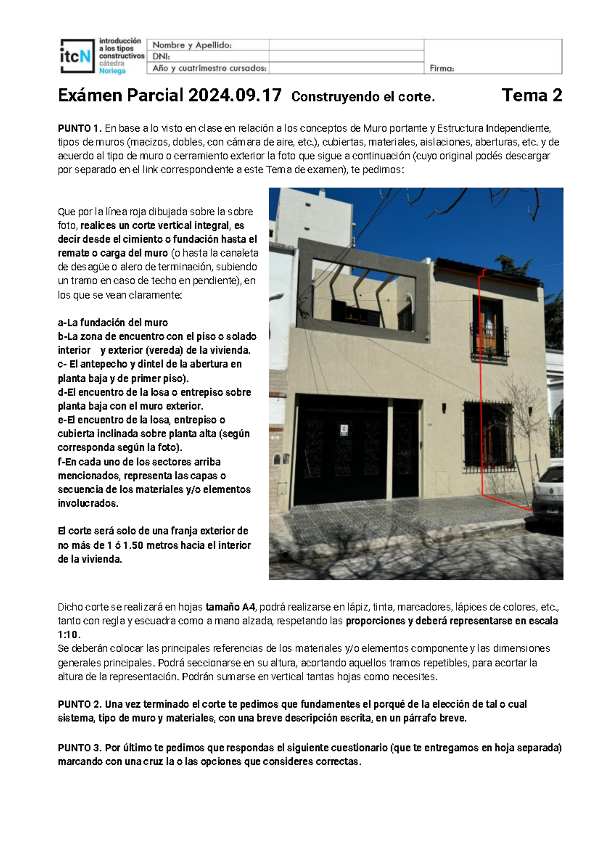 ITC N-Examen Parcial 2024-09-17: Tema 2 - Construcción del Corte - Studocu