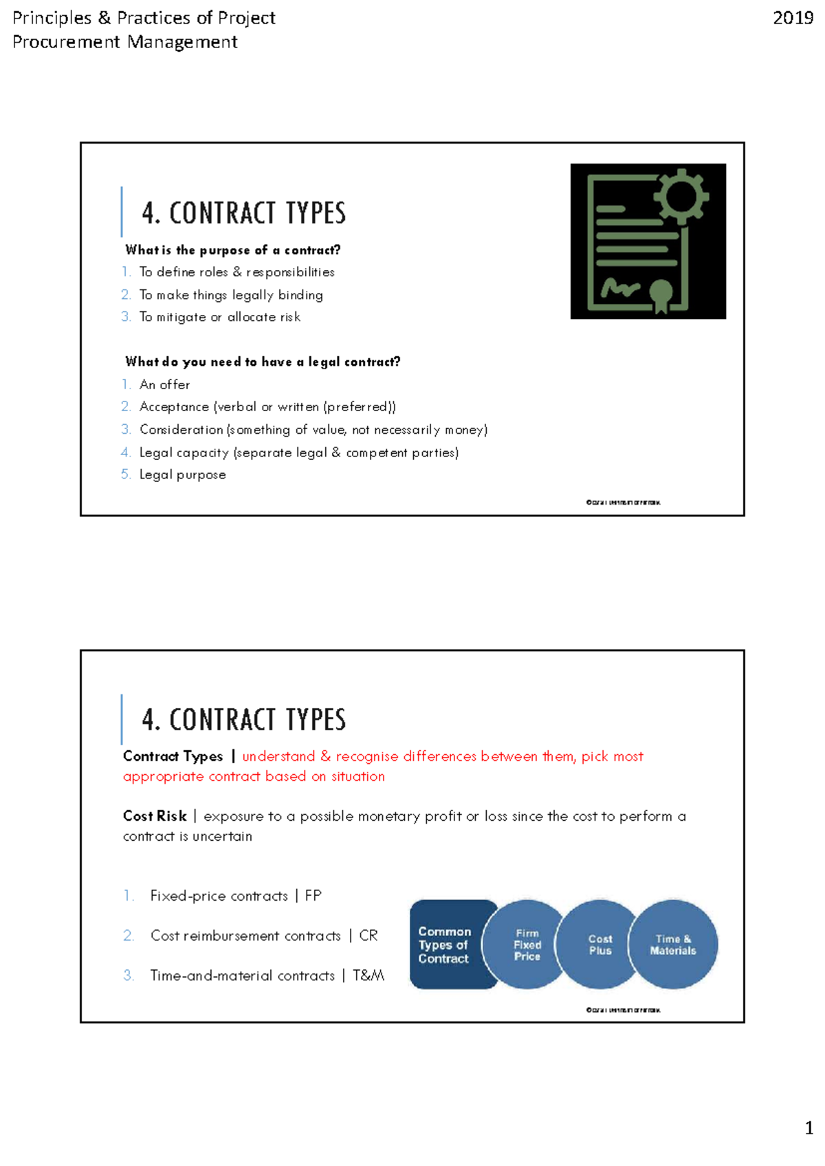 2019 PPM Procurement 8(1) - Procurement Management 4. CONTRACT TYPES ...
