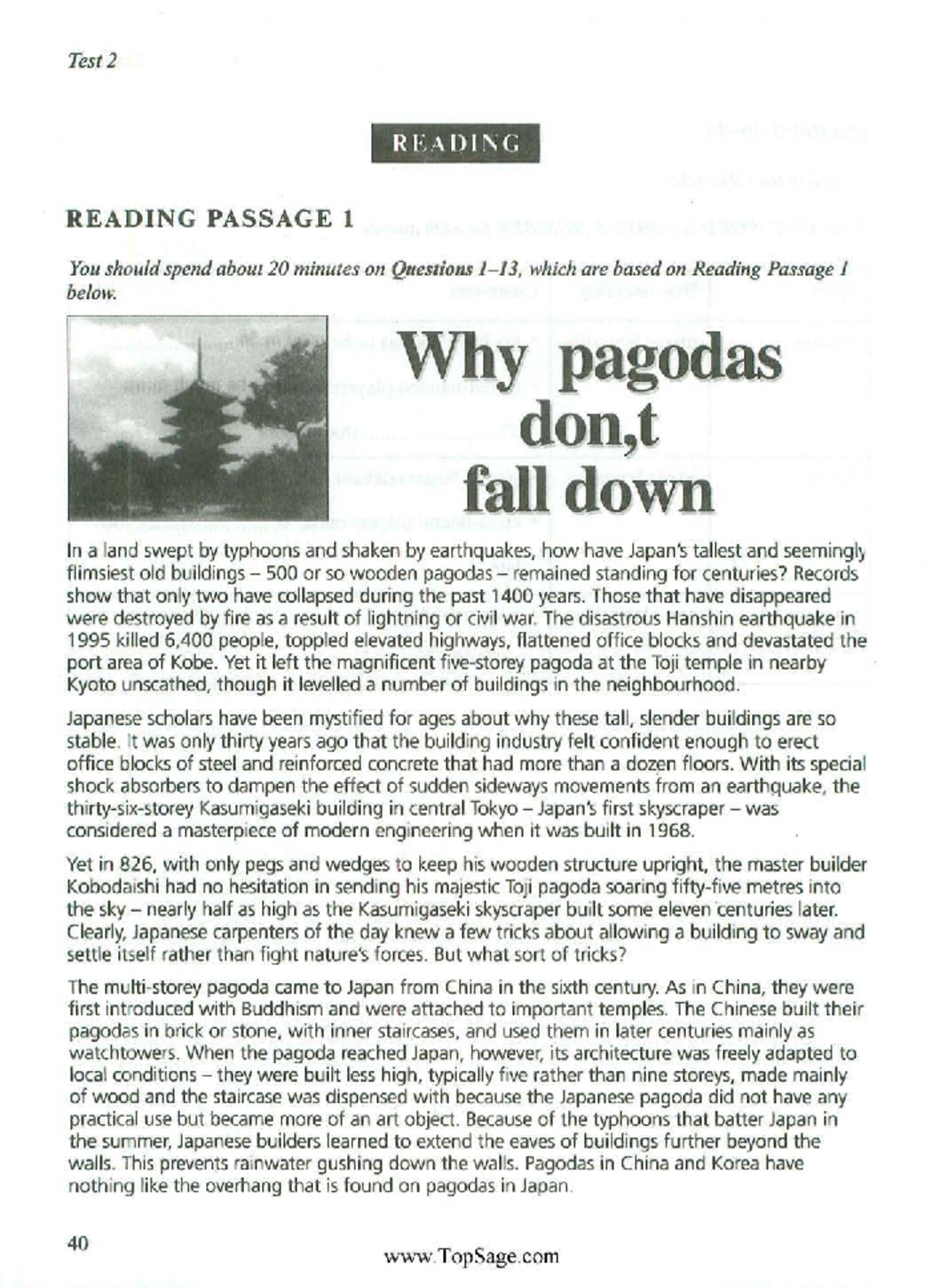 Test 2 Reading Passage Analysis and Questions (Cambridge IELTS 7) - Studocu