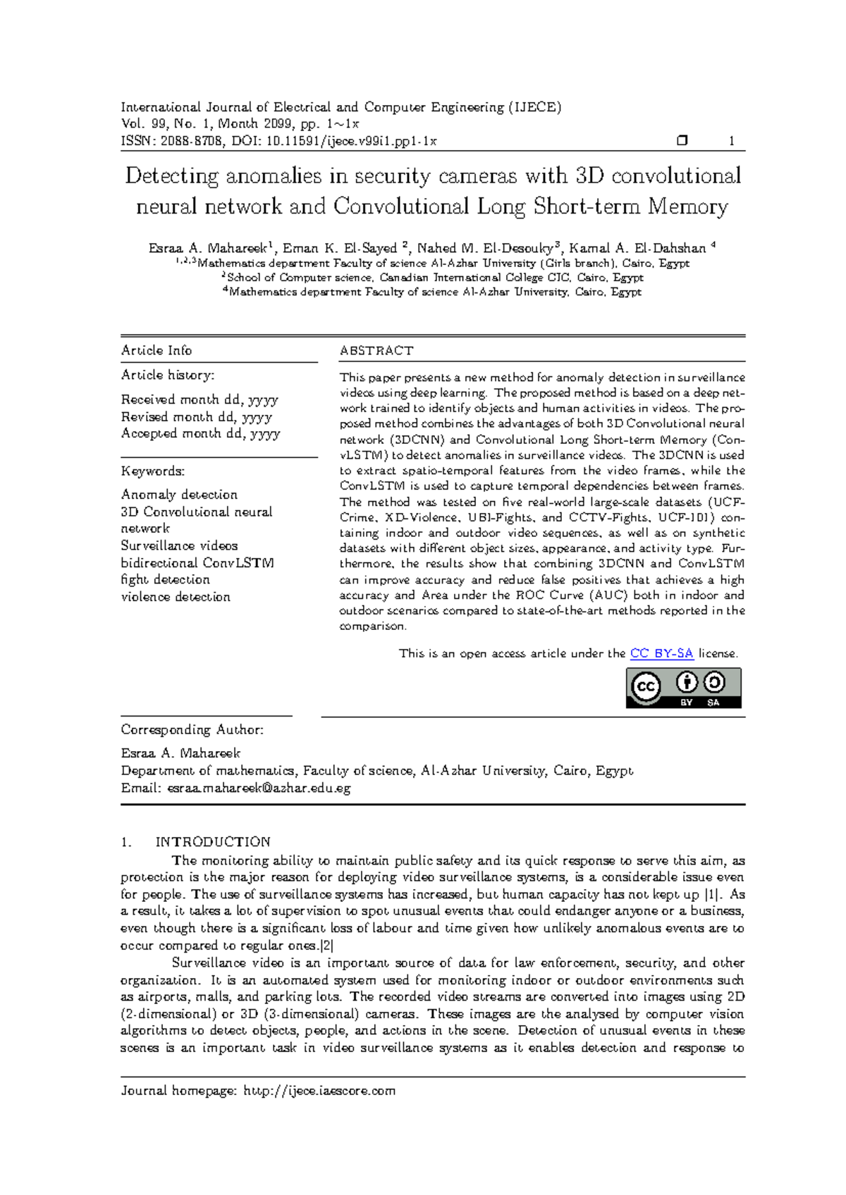 Final Exam: Anomaly Detection in Surveillance Videos Using 3D CNN and ...