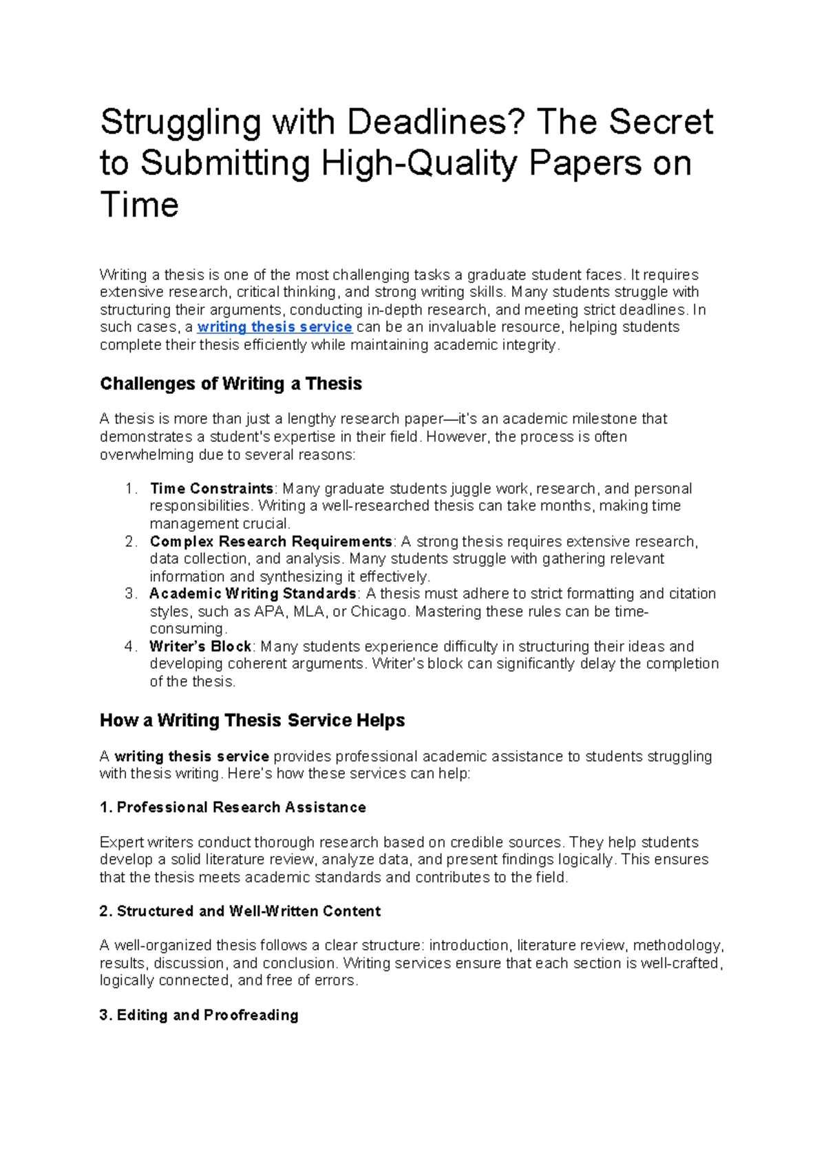 Struggling with Deadlines - It requires extensive research, critical ...