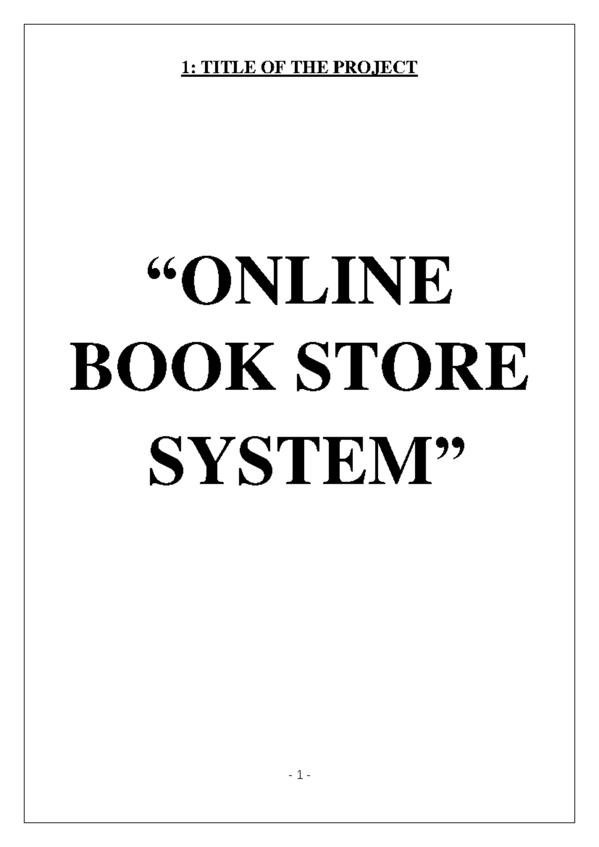 Real Estate Management Project - 1: TITLE OF THE PROJECT “ONLINE BOOK ...