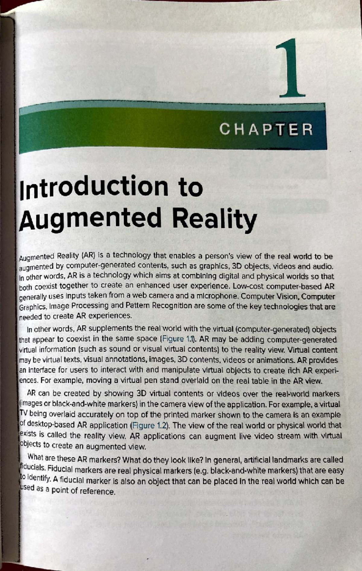 1 CHAPTER Introduction to Augmented Reality (AR) - Overview and ...