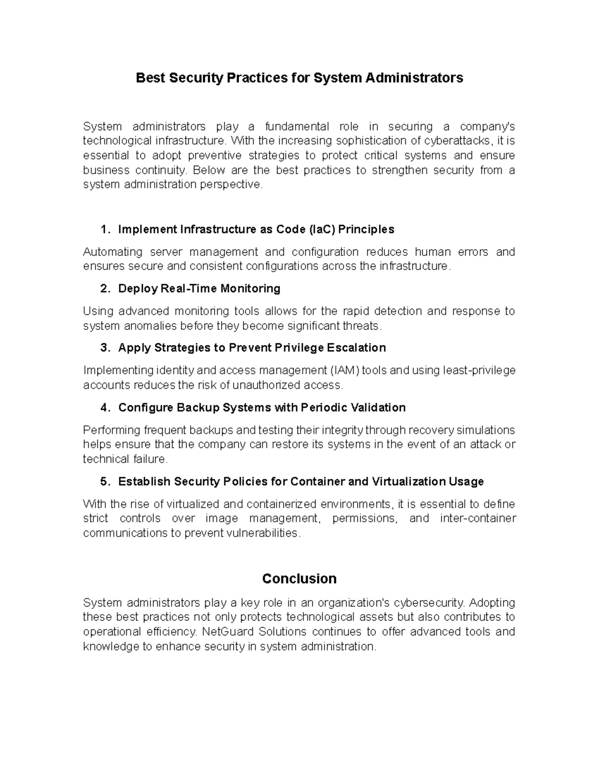Best Security Practices for System Administrators: A Comprehensive ...