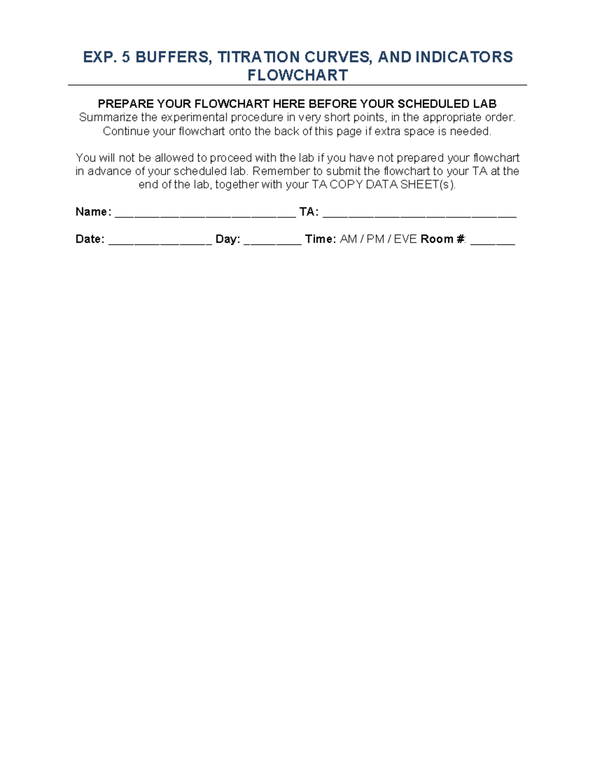 Buffers Post Lab Worksheets (CHEM 101) - Studocu
