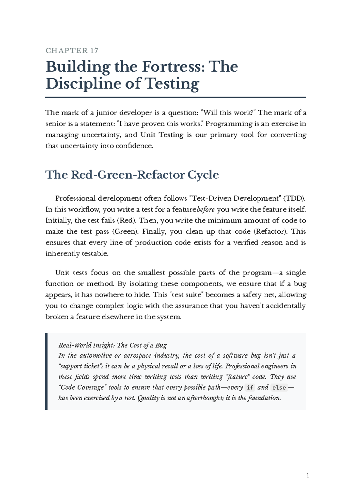 CHAPTER 17: Unit Testing and the Discipline of TDD - Studocu