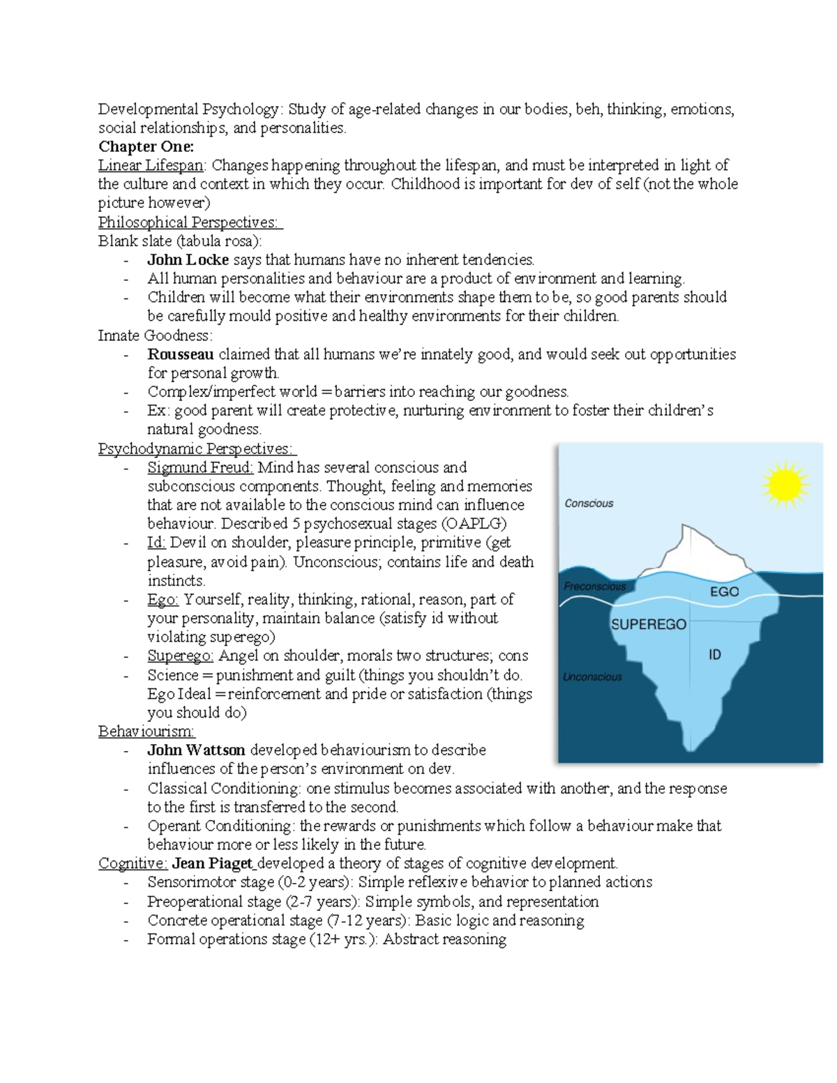 Developmental Psychology (PSY 101): Key Concepts from Chapters 1-6 ...