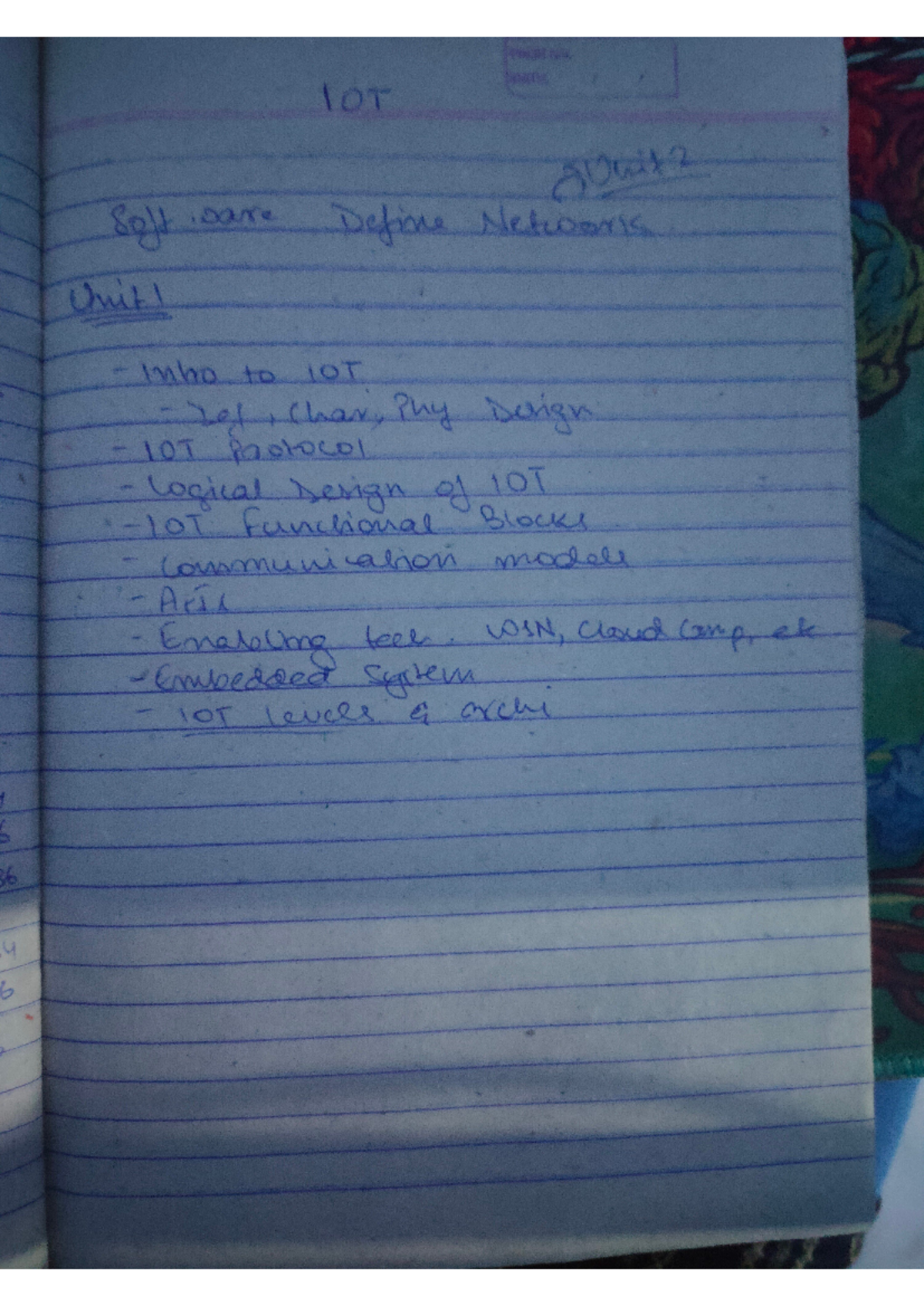Iot sessional - class notes for iot unit 1 2 3 - PROM NS. onno lot ...