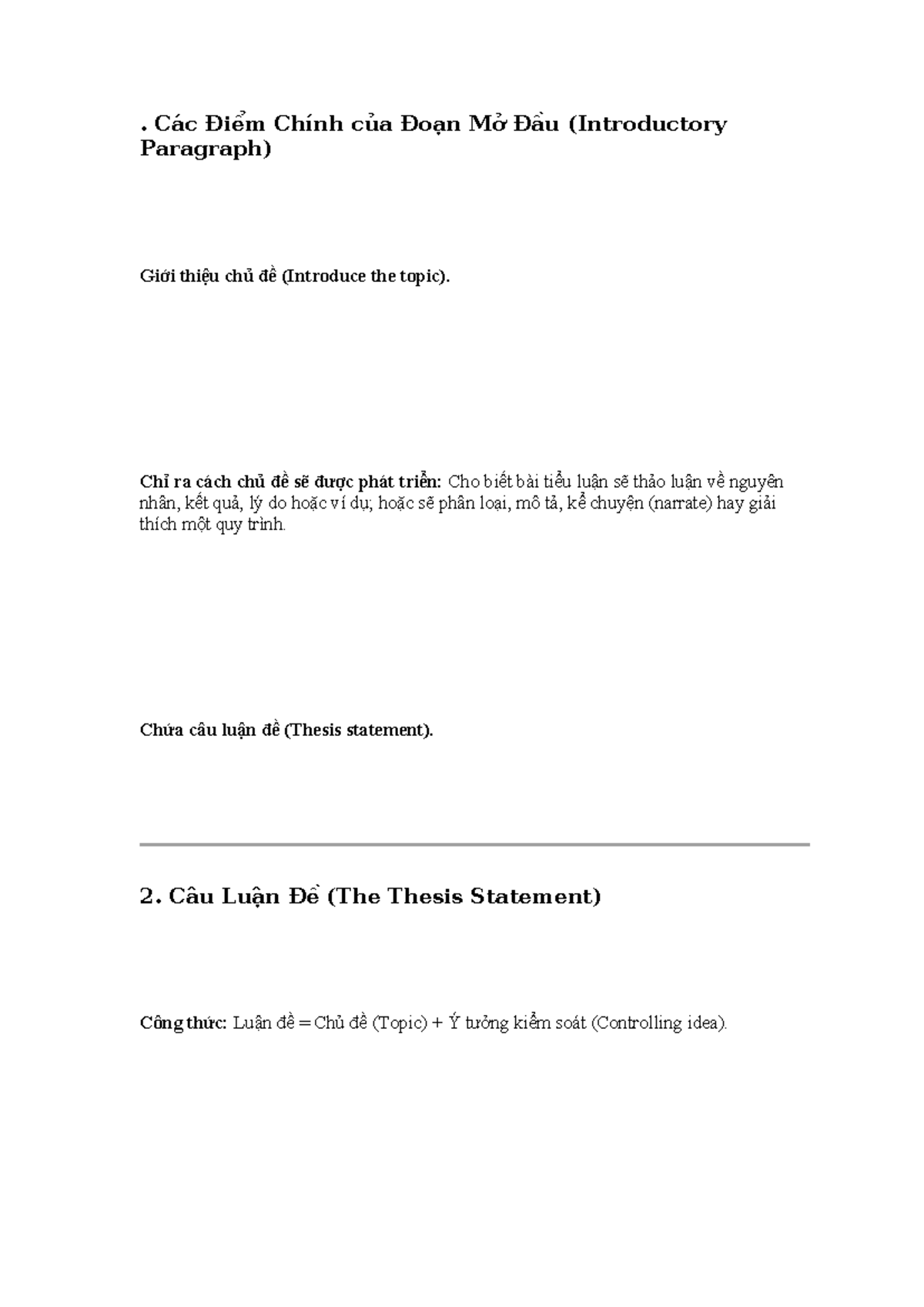 Giới thiệu về Đoạn Mở Đầu trong Tiểu Luận (Introduction) - Studocu