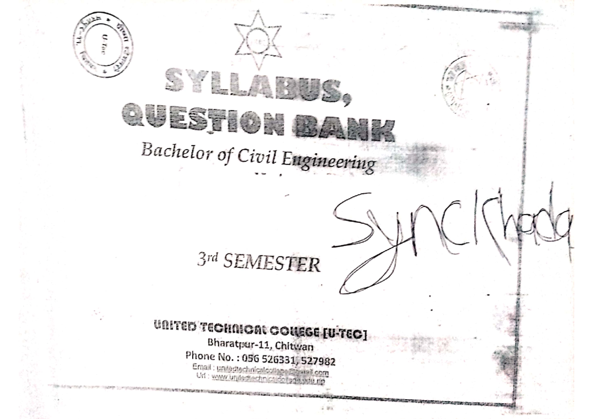 Fluid Mechanics BE 3rd Semester Old Question Papers Compilation - Studocu