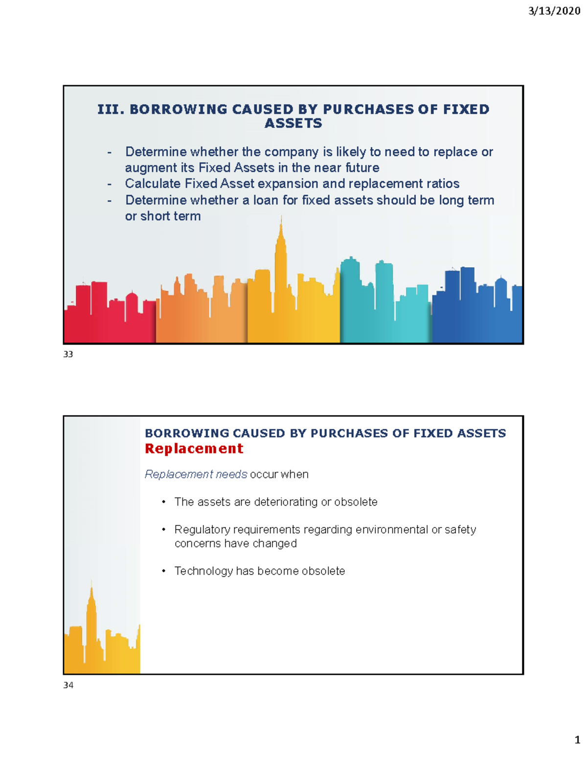 BORROWING CAUSES - PART 2: FIXED ASSET EXPANSION & REPLACEMENT ANALYSIS ...