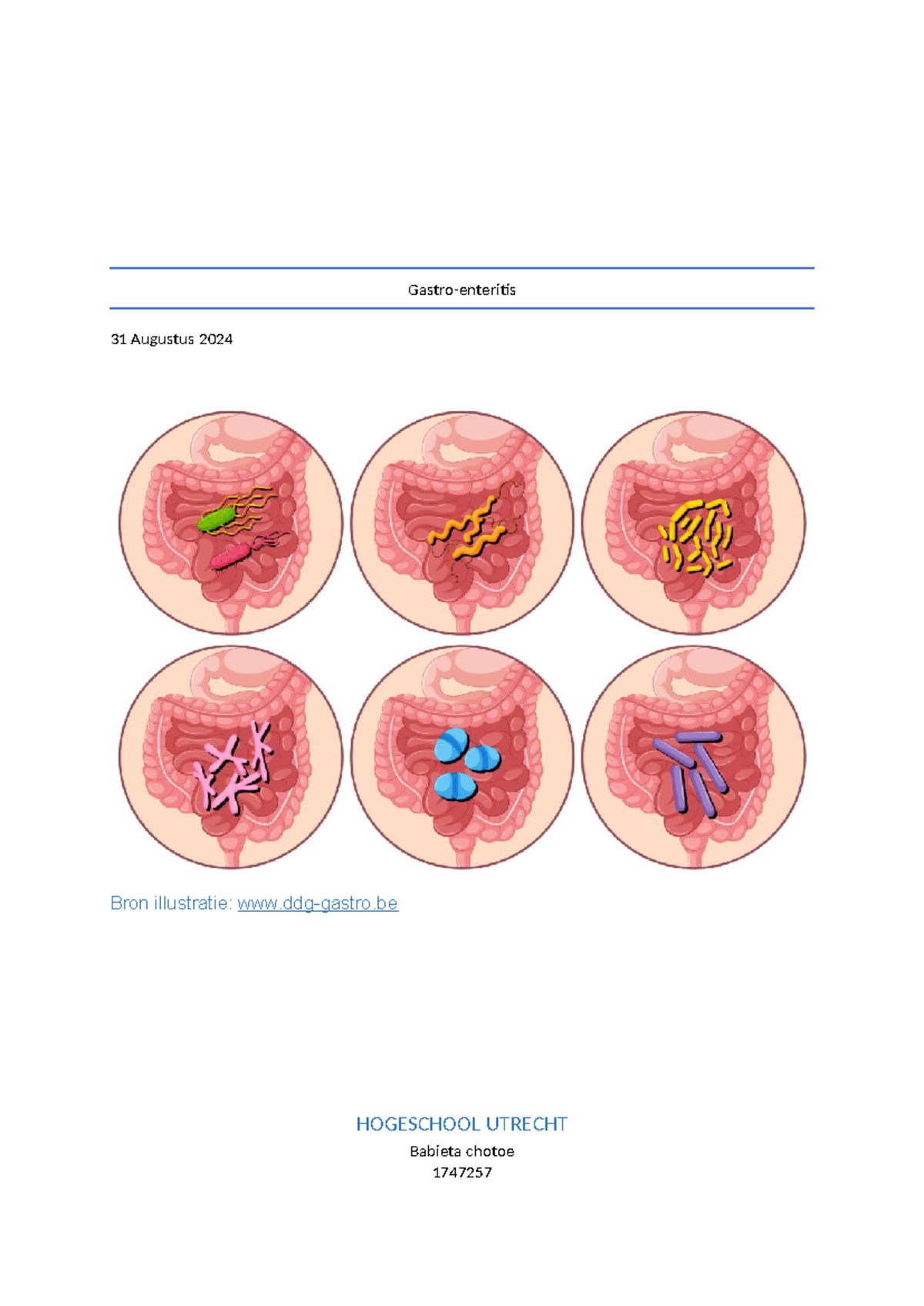 Gastro-enteritis: Medische Inzichten en Diagnostiek (HOGESCHOOL UTRECHT ...