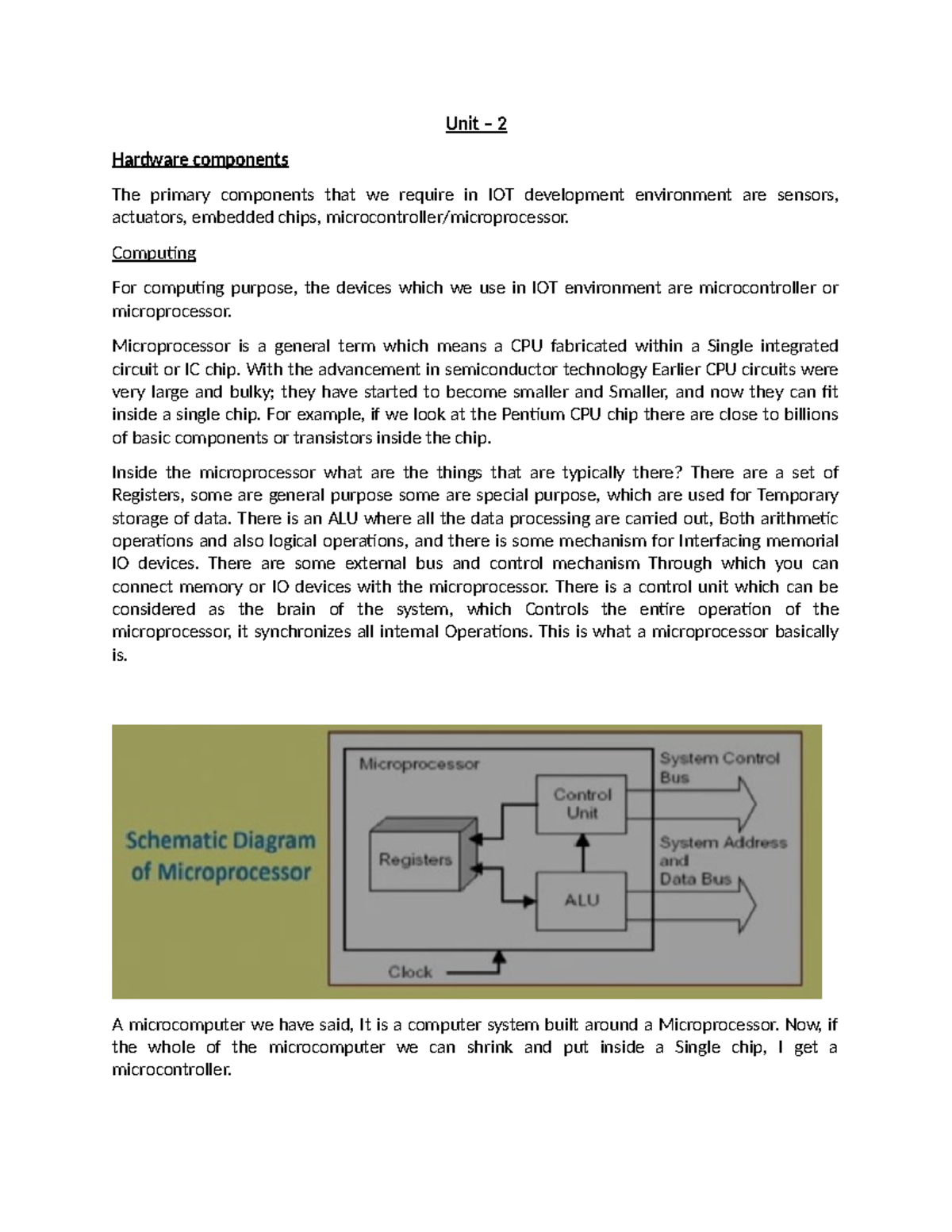 IOT APP - Unit 2 Notes on Microcontrollers & Development Boards - Studocu