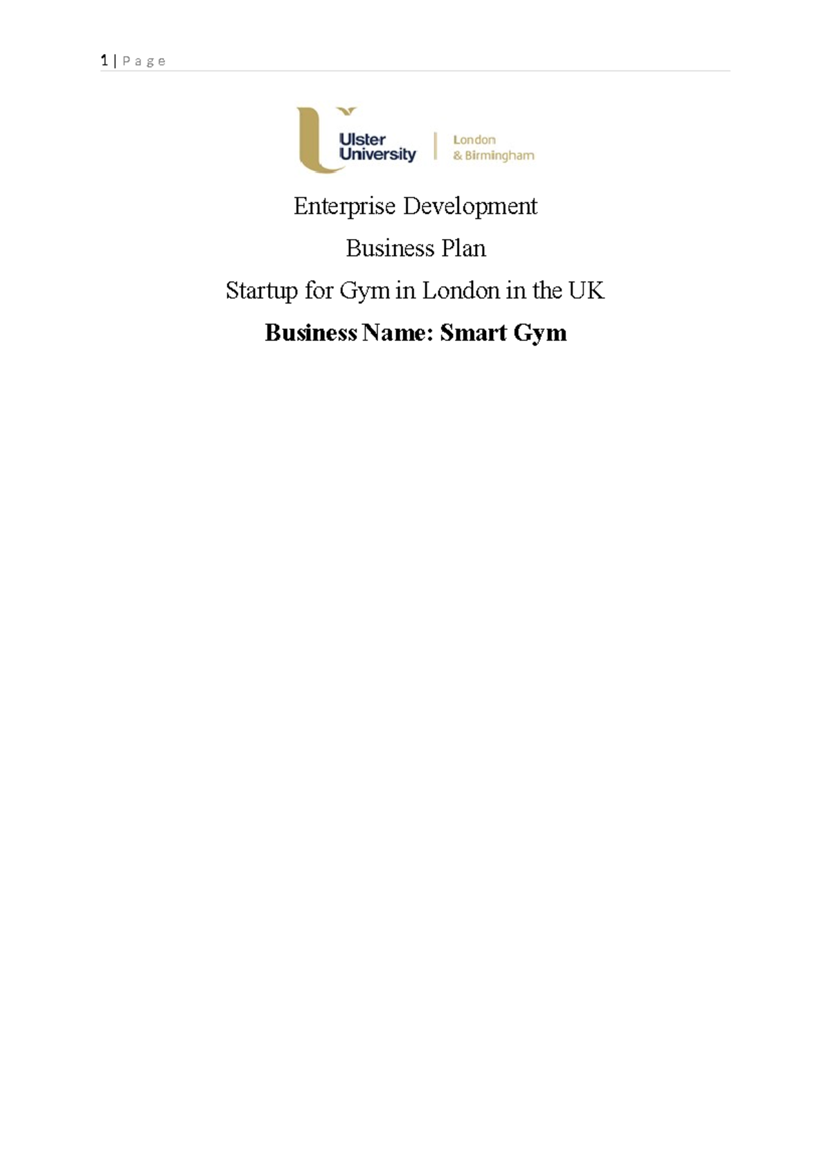 GYM business plan - Enterprise Development Business Plan Startup for ...