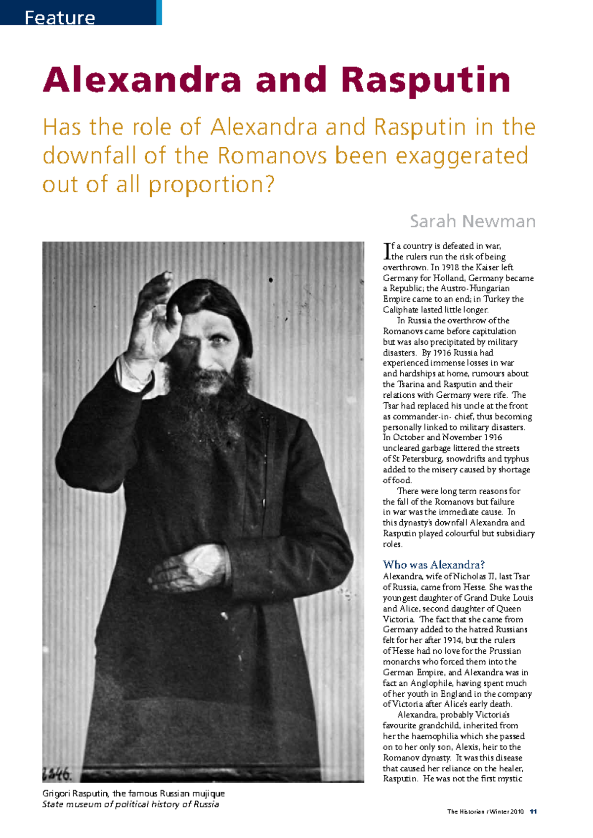 The Role of Alexandra and Rasputin in the Fall of the Romanovs: A Study ...