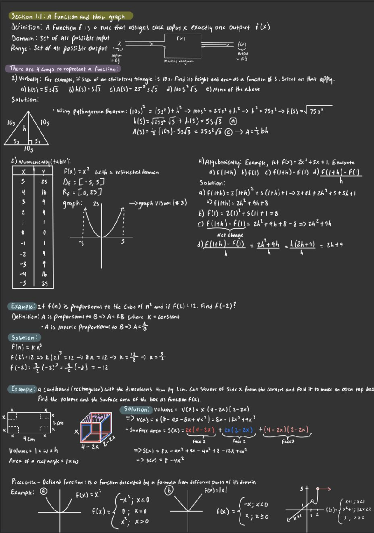 Math 205 Chapter 1: Understanding Functions and Their Graphs - Studocu