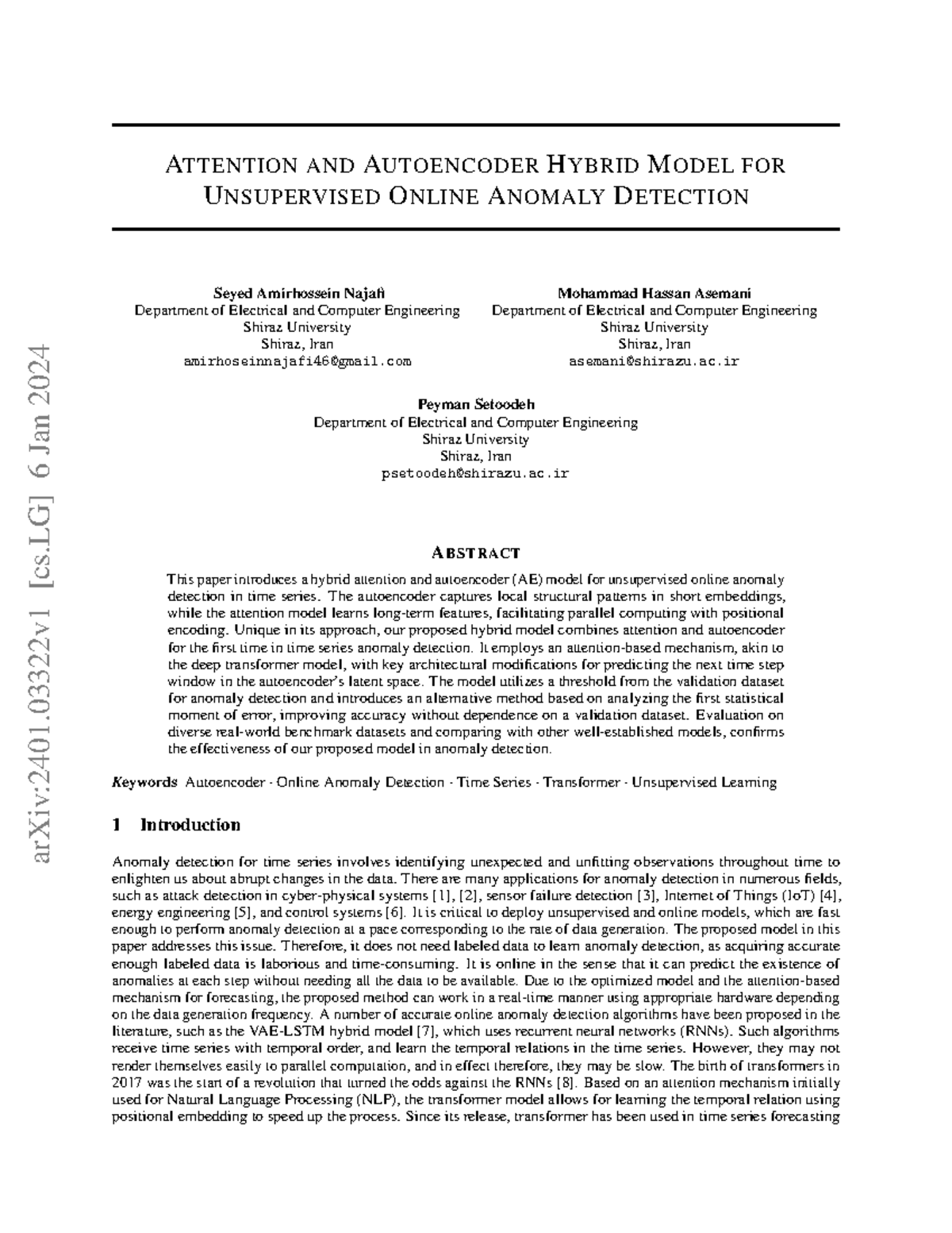 Attention and Autoencoder Hybrid Model for Unsupervised Anomaly ...