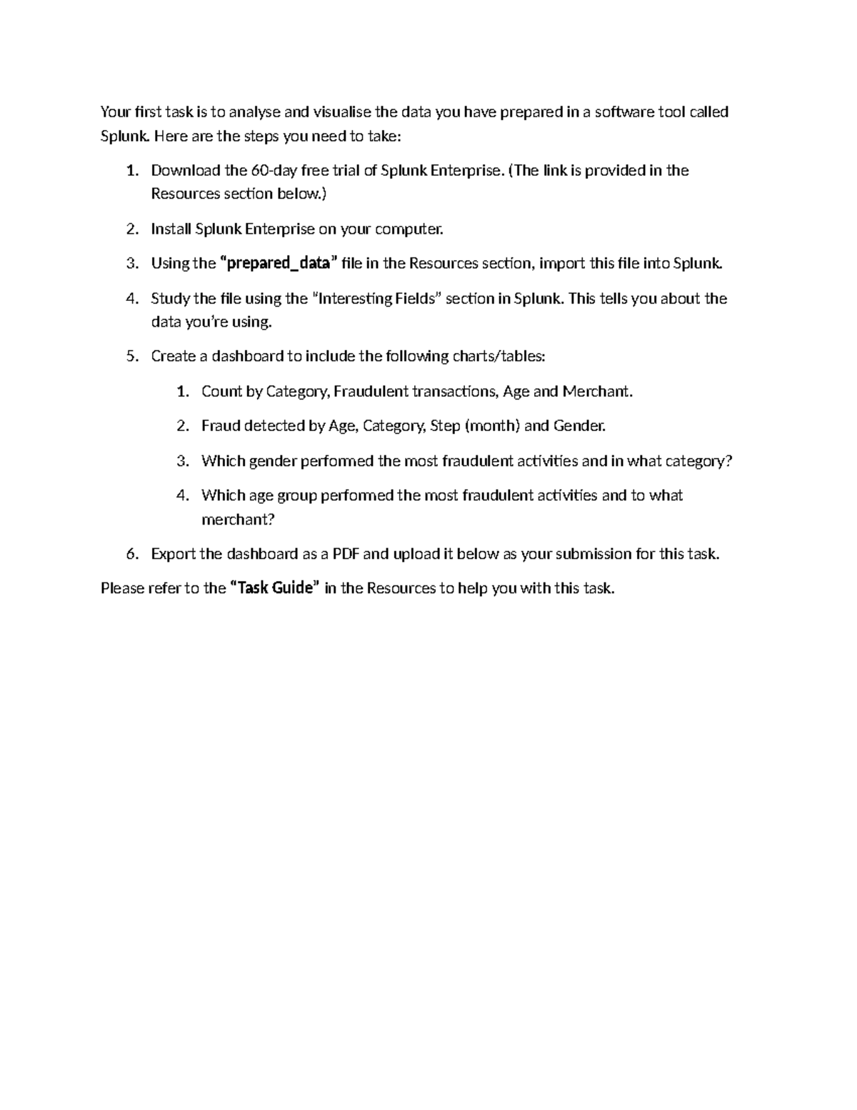 Task 01 - Data Analysis & Visualization in Splunk - Studocu