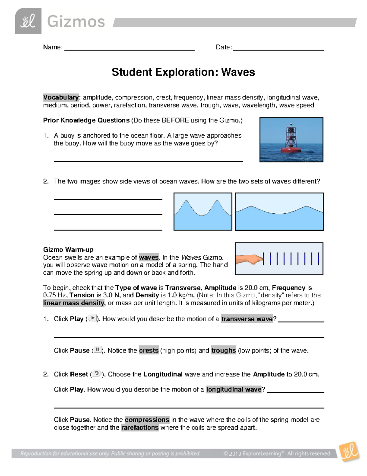 Waves SE: Student Exploration on Wave Properties and Dynamics - Studocu