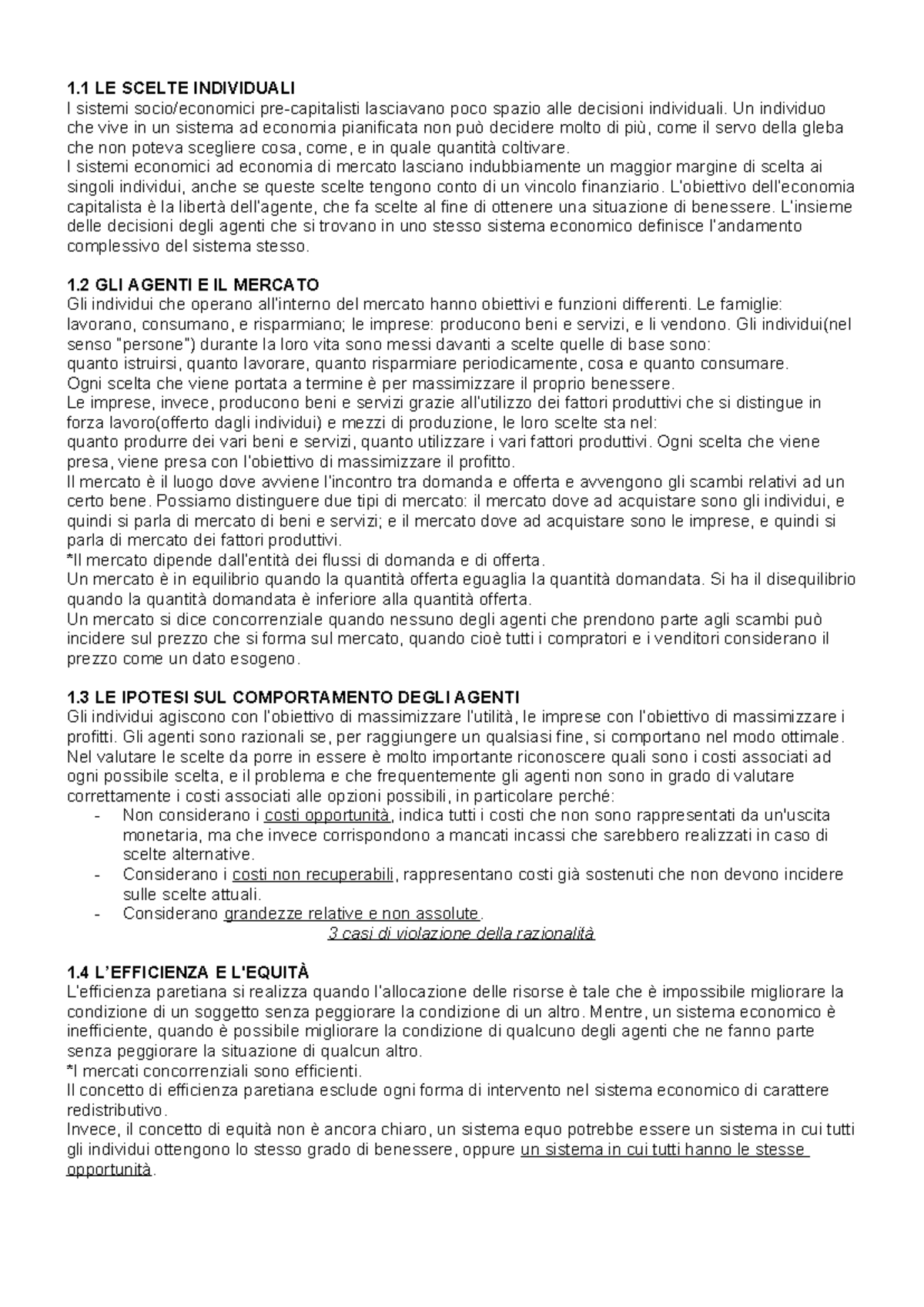 Microeconomia - Riassunto Completo del Libro di Testo - Document Preview
