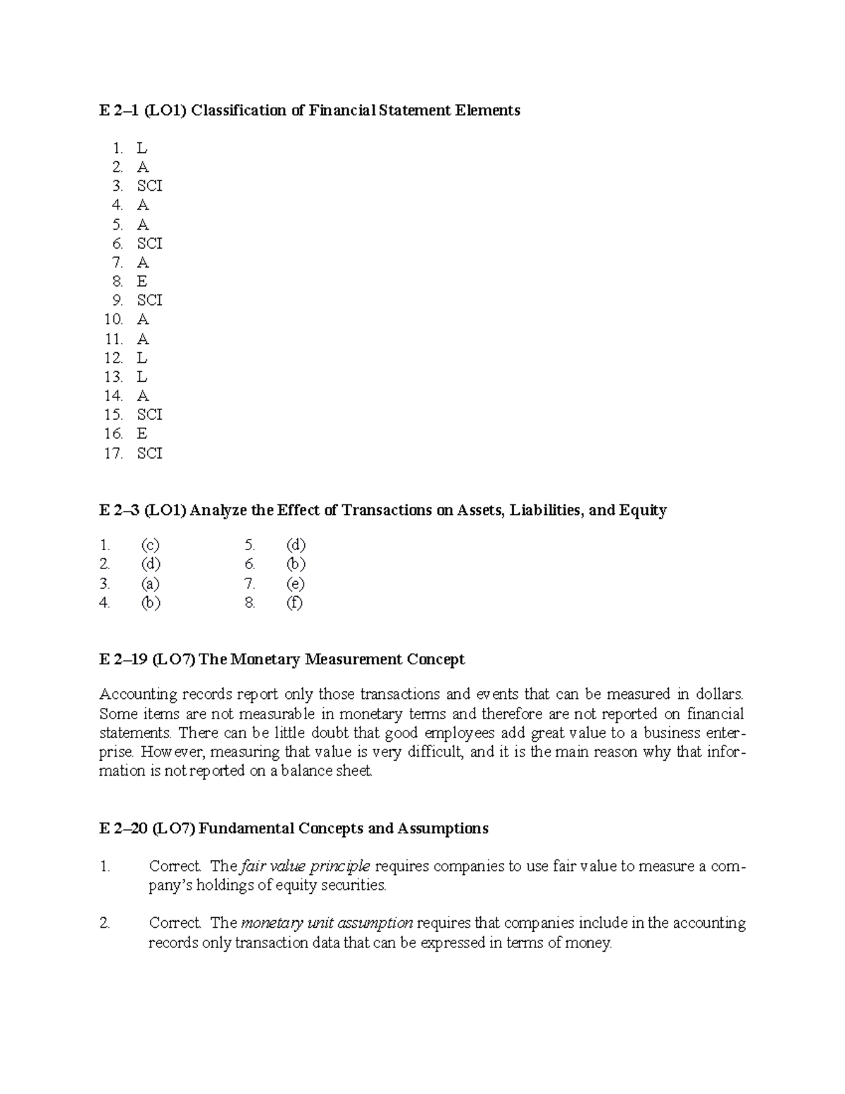Week 1 - Chapter 2 Solutions for Practice Questions (Accounting) - Studocu