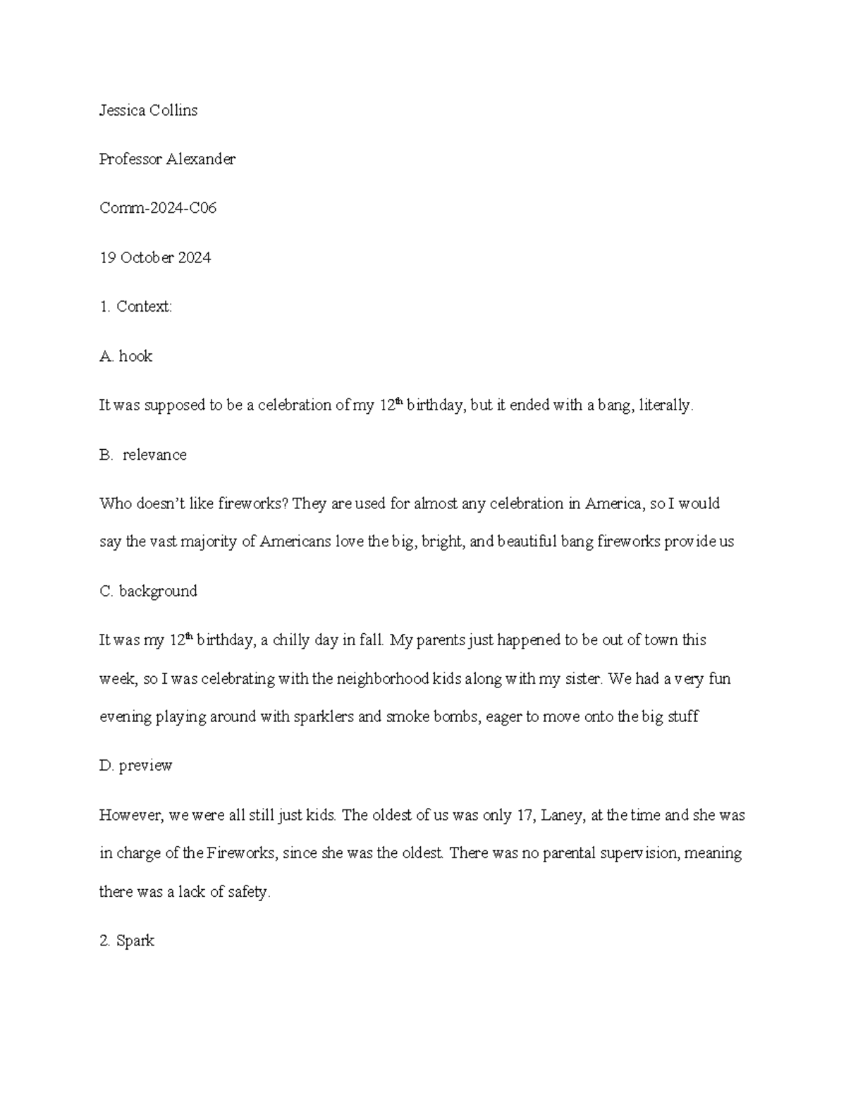 Collins Jessica Personal Story Speech Script - Jessica Collins ...