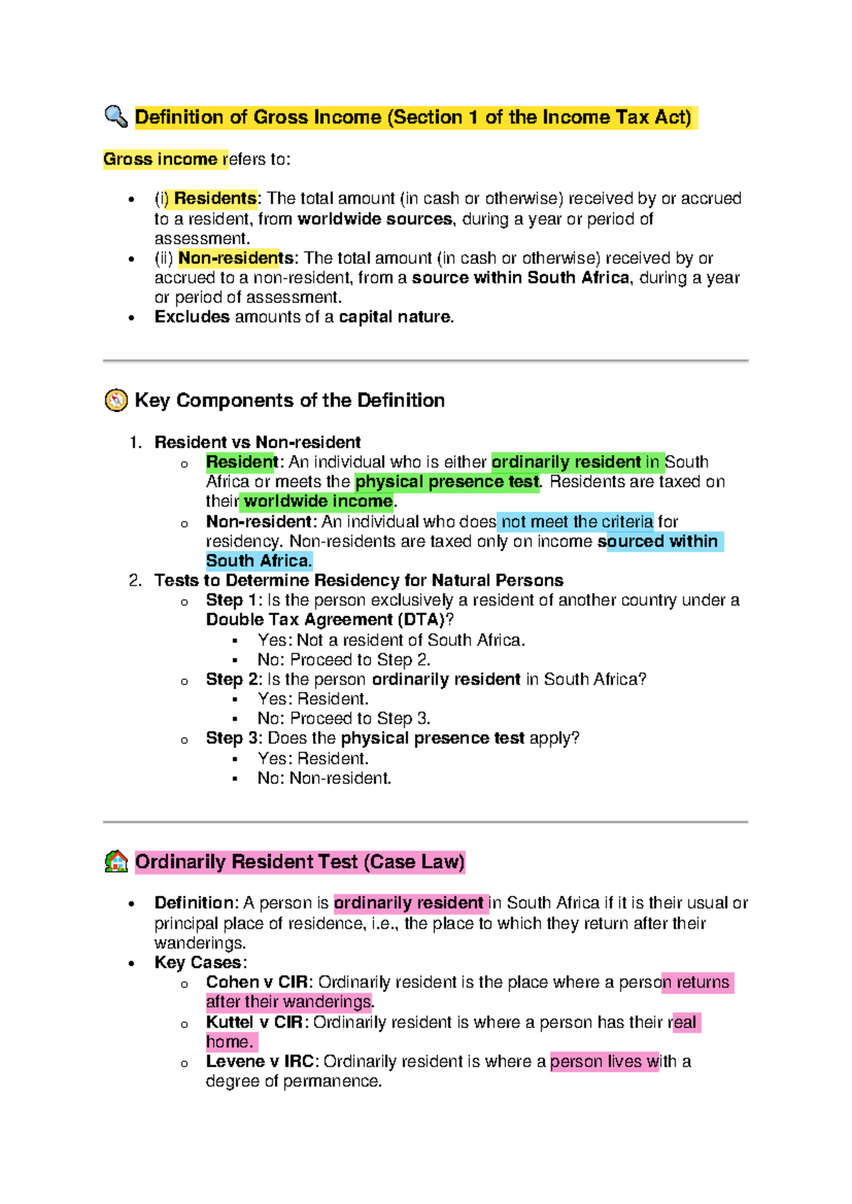 TAX SU2 - Gross Income Definition & Key Components Overview - Studocu
