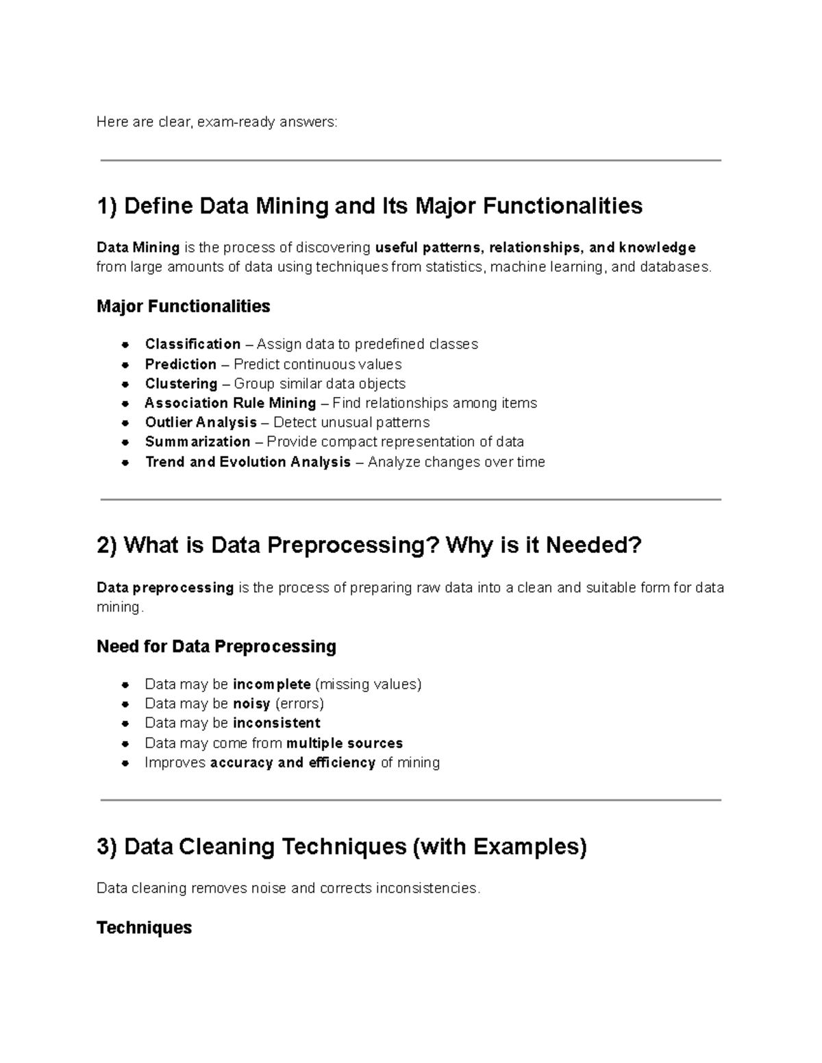 Data Mining and Association Rule Mining Overview (CS101) - Studocu