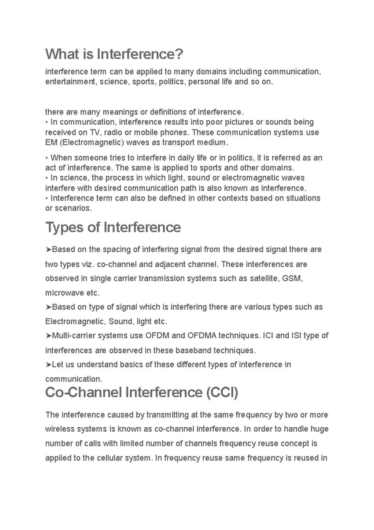 Understanding Interference in Communication Systems - ENG 101 - Studocu