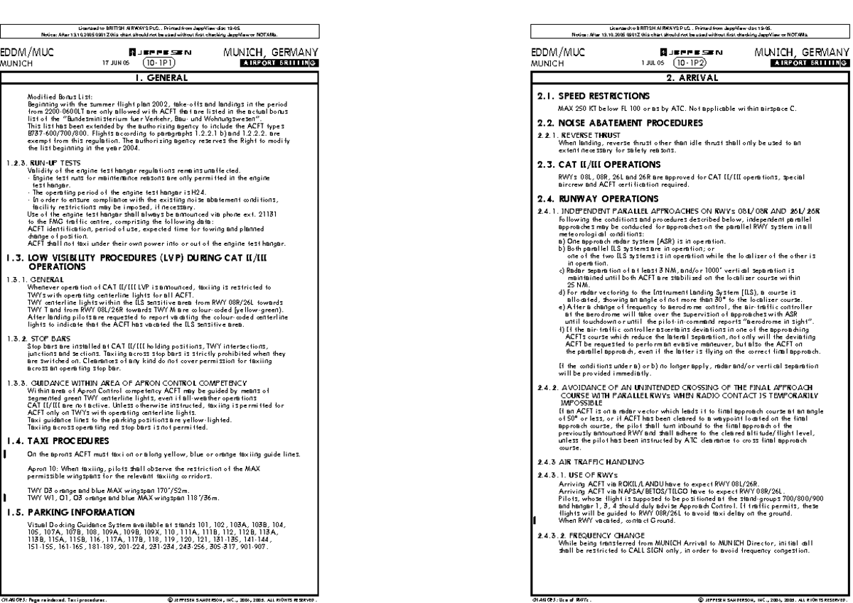 EDDM Airport Briefing Charts - Munich, Germany (17 JUN 05) - Studocu