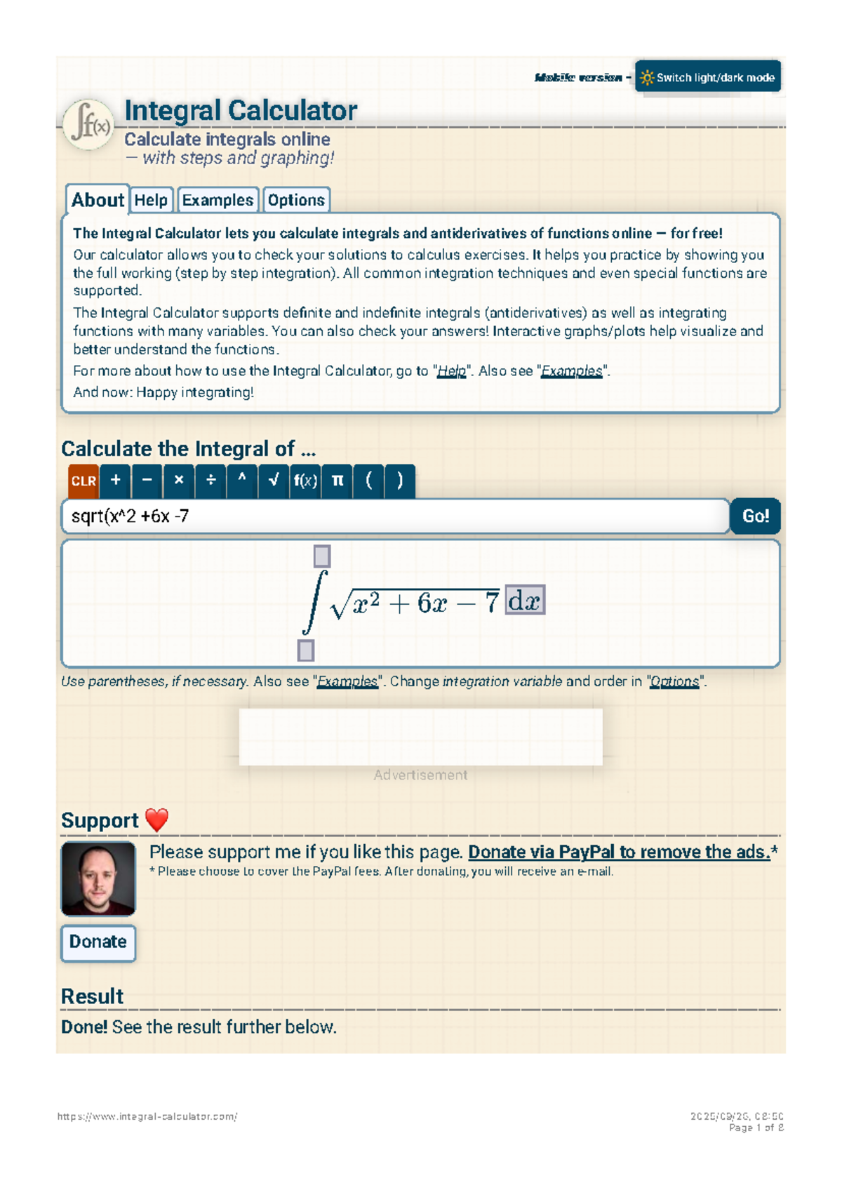 Integral Calculator (Mo) - Calculate Integrals with Steps Online - Studocu