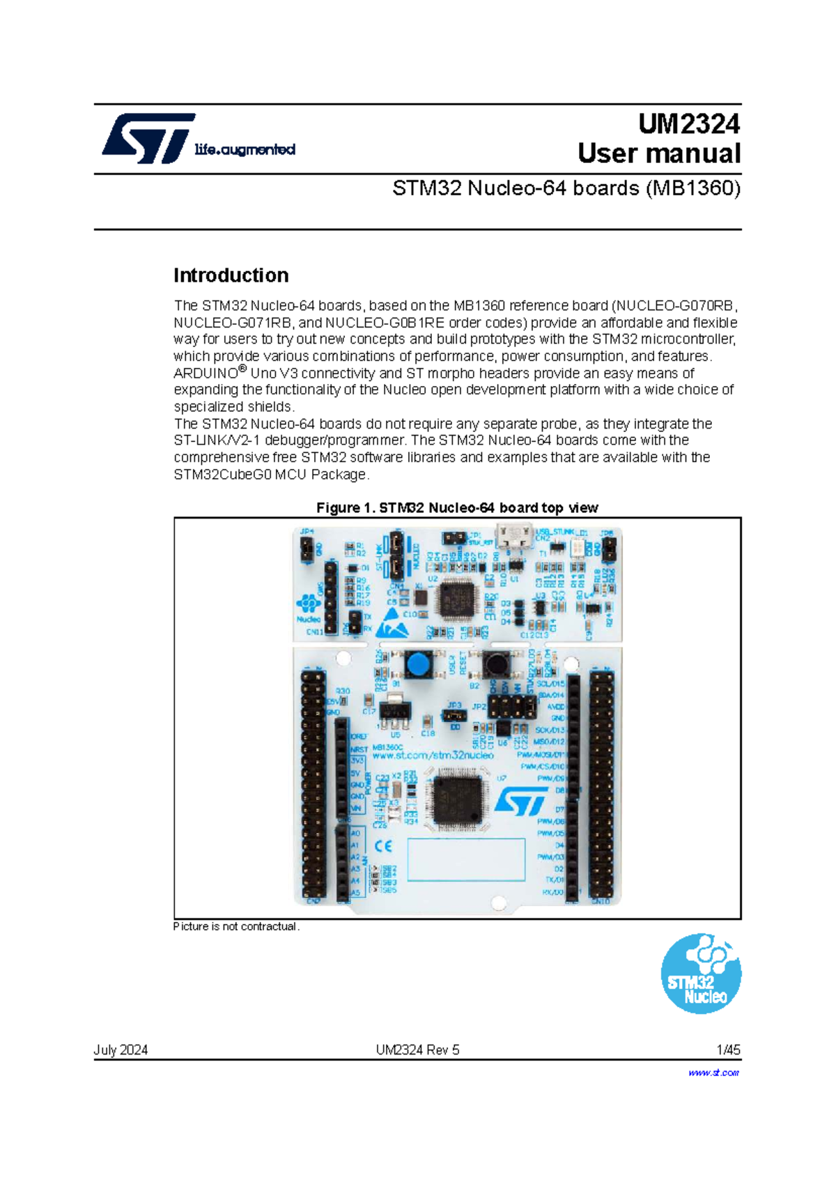 UM2324 STM32 Nucleo 64 Boards (MB1360) User Manual - Studocu