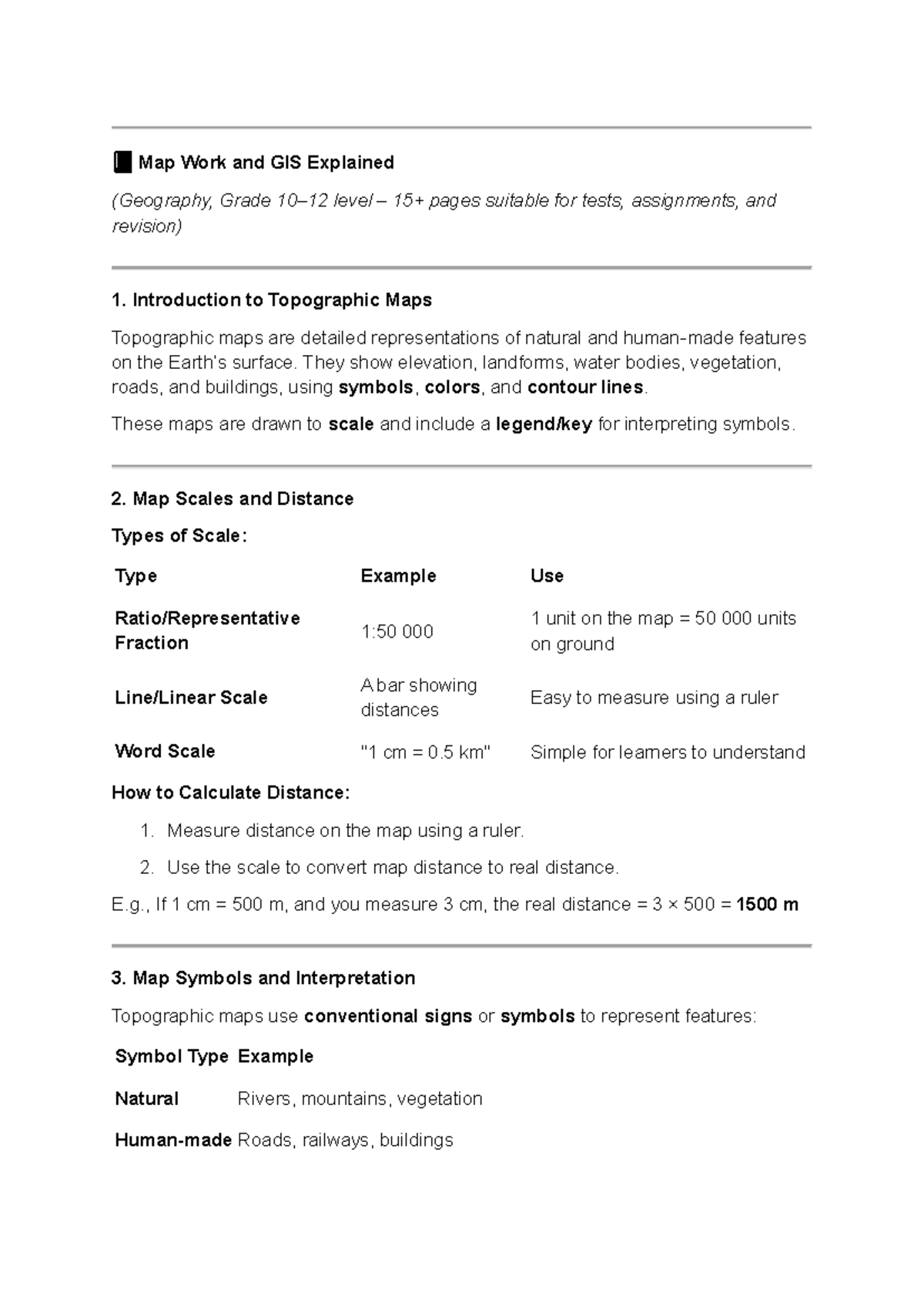 Map Work & GIS Overview (Geography, Grade Level Revision) - Studocu