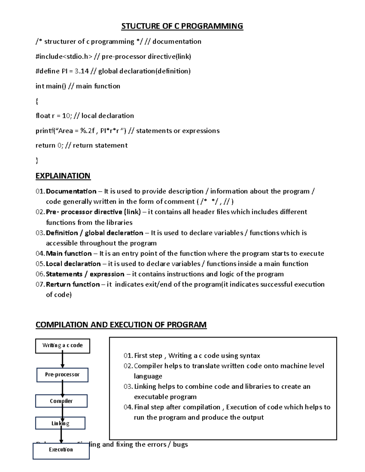 Unit 2 csss - nothing - STUCTURE OF C PROGRAMMING /* structurer of c ...
