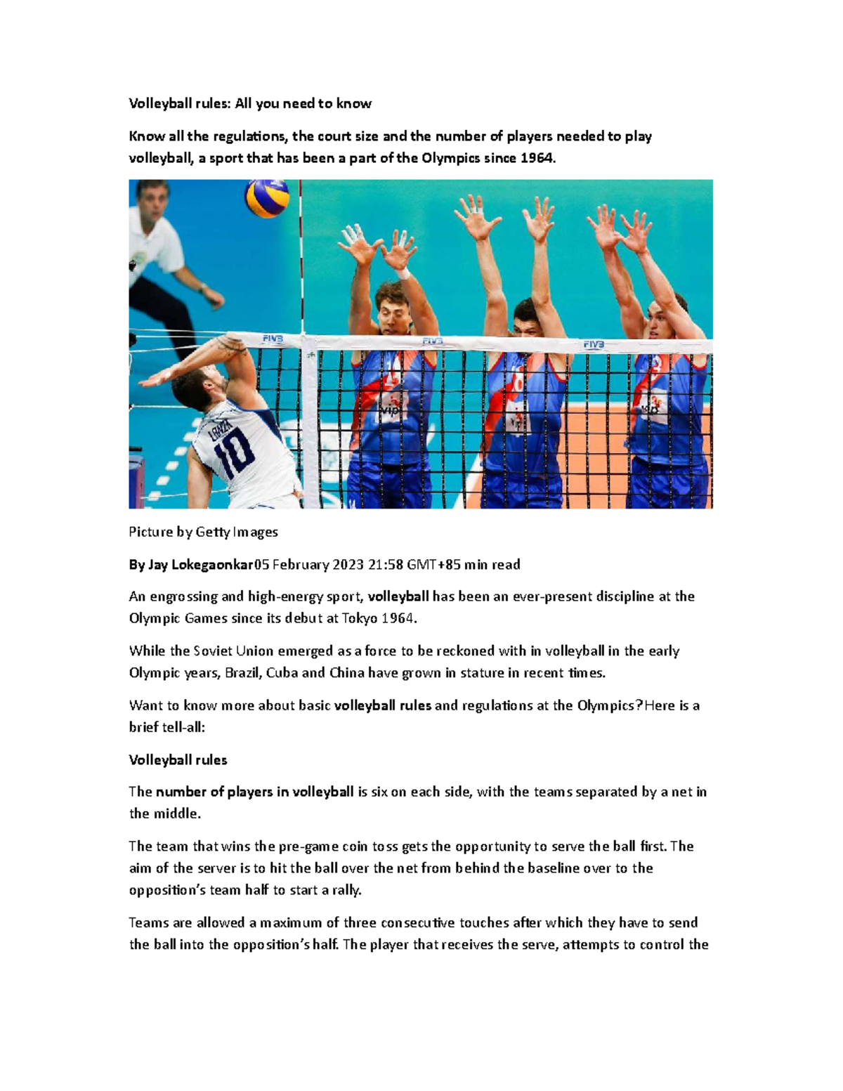 Volleyball Rules & Regulations: Essential Guide for Players - Studocu