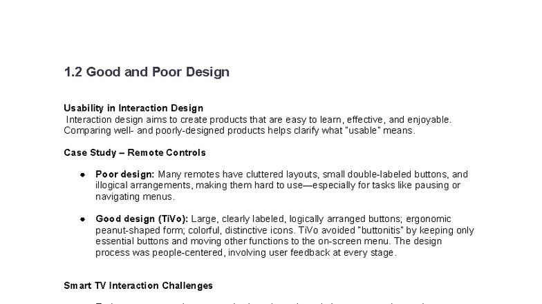 1.2 Usability in Interaction Design: Good vs. Poor Design Case Study ...