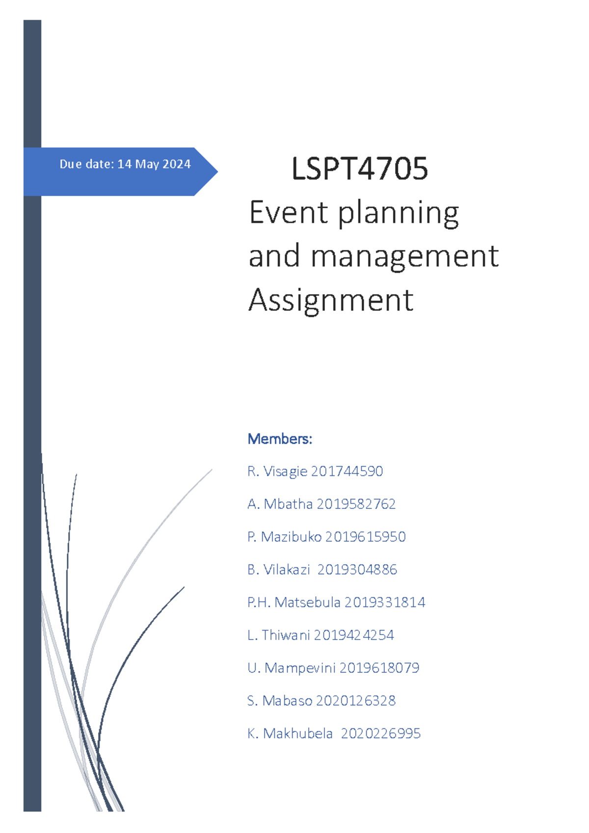 Lspt to be submitted - Physical education - Due date: 14 May 2024 LSPT ...