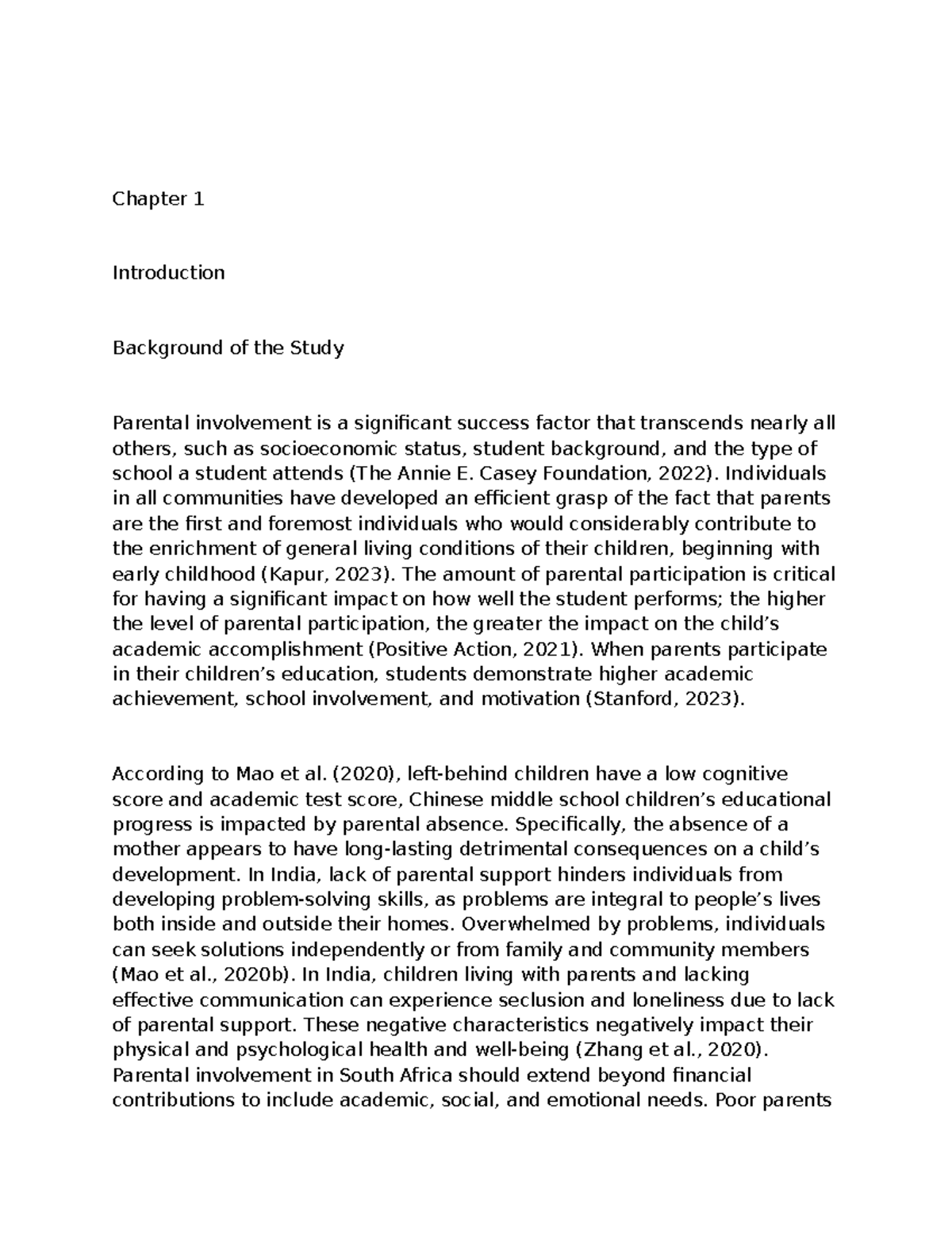 Parental Involvement and Its Impact on Student Success: A Study at ...
