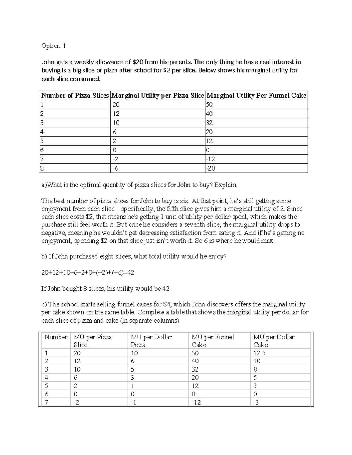 1.06 Ap Micro - Optimal Pizza Consumption Analysis Assignment - Studocu