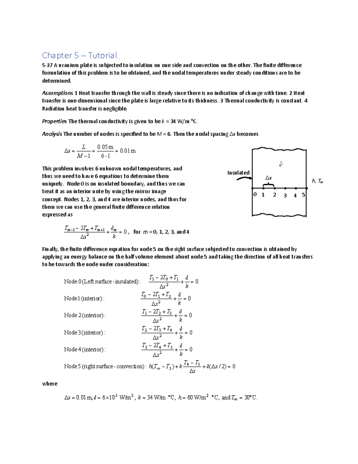 Chapter 5 - Finite Difference Formulation Tutorial on Heat Transfer ...